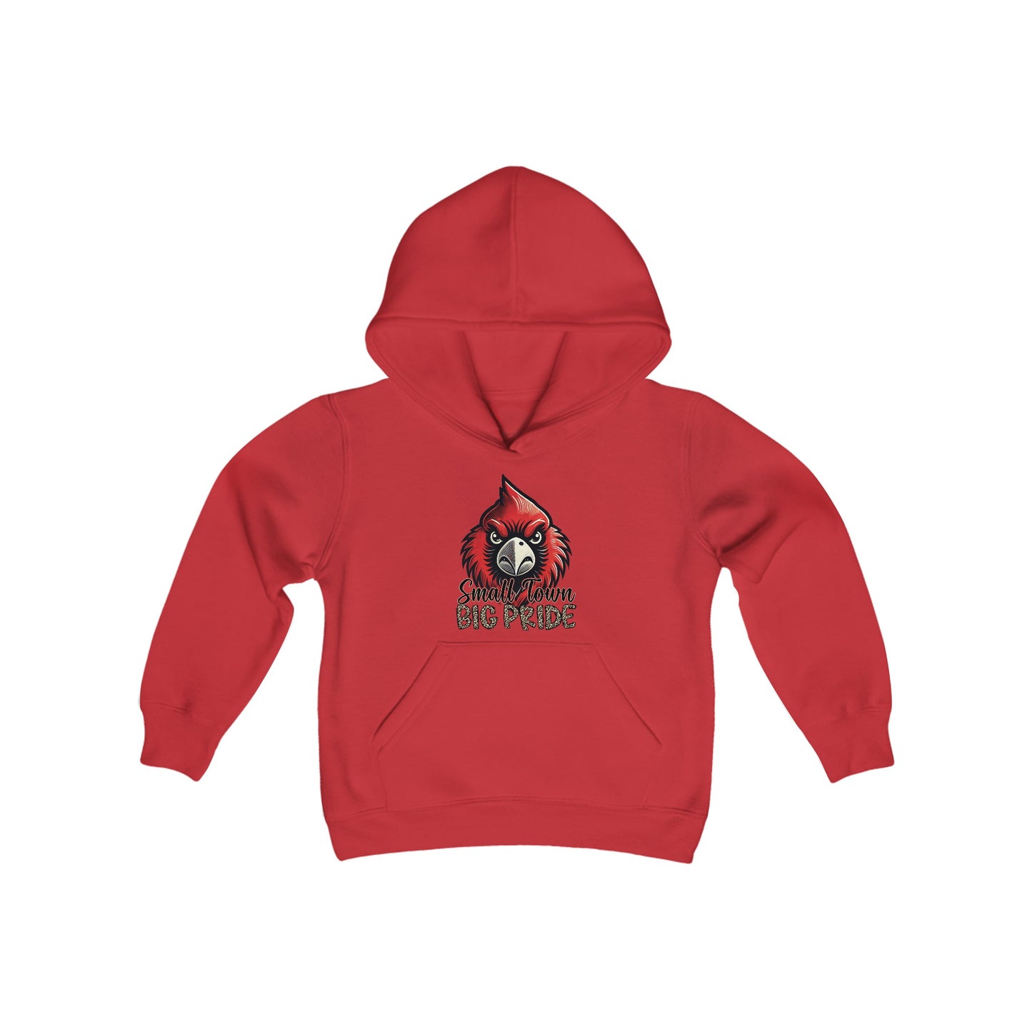 Small Town Big Pride Leopard Text - Youth Heavy Blend Hooded Sweatshirt