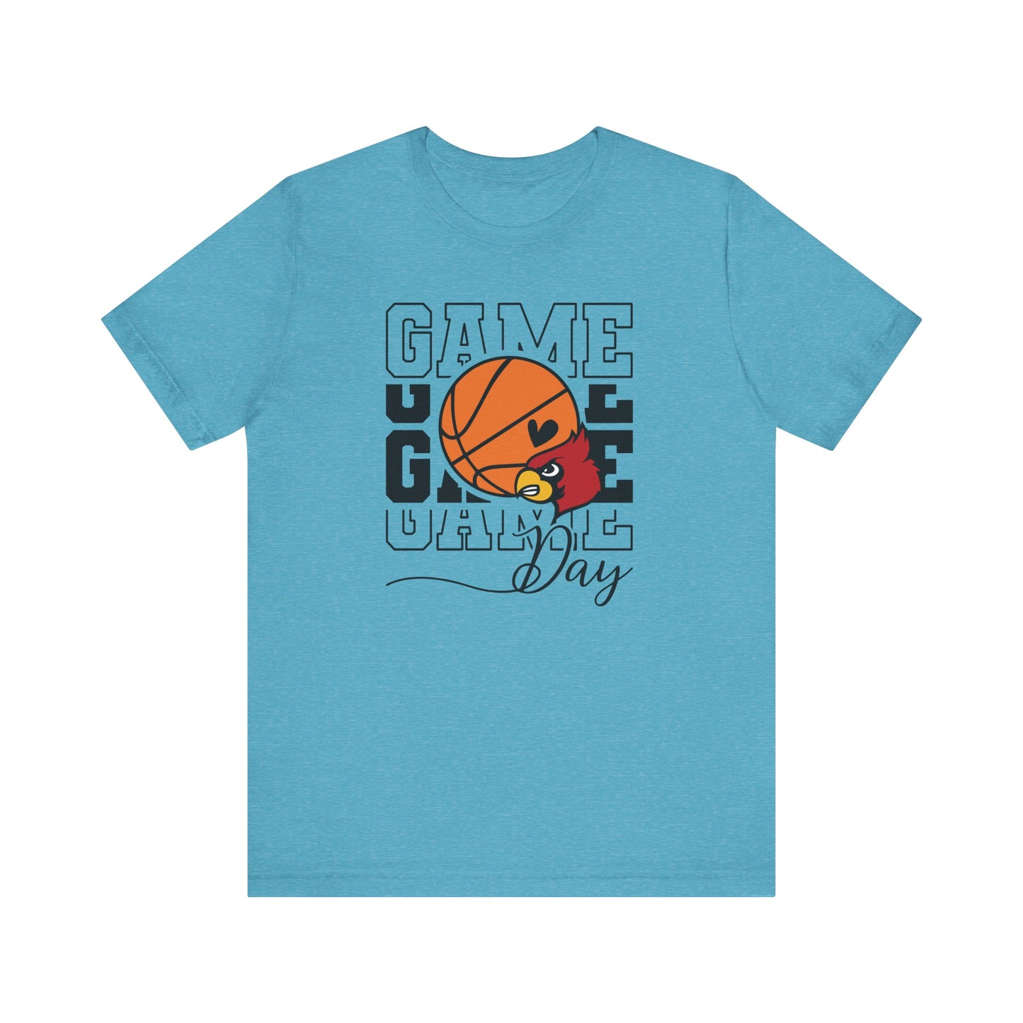 Cardinal Game Day Basketball - Bella + Canvas Short Sleeve Tee