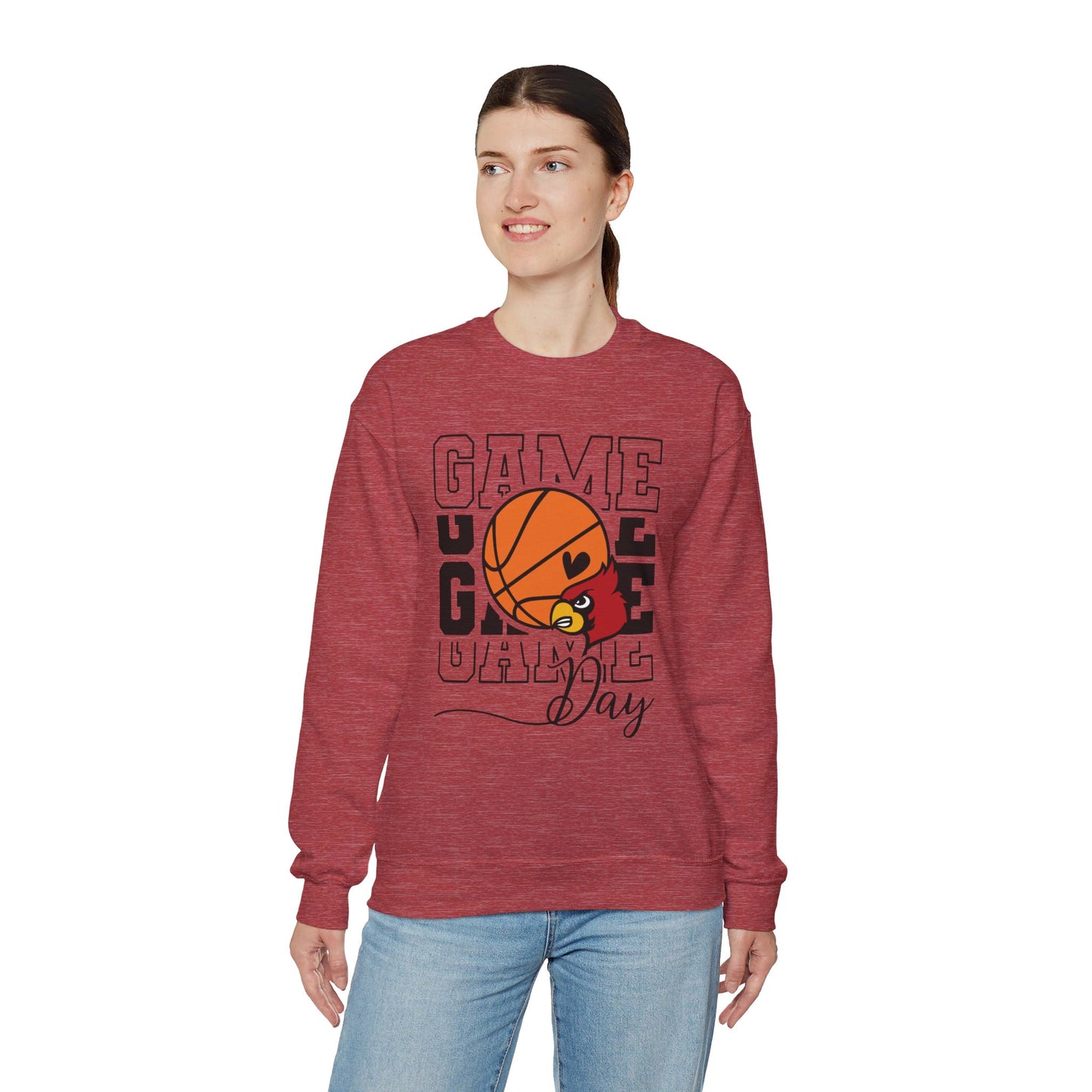 Cardinal Game Day Basketball - Unisex Heavy Blend™ Crewneck Sweatshirt