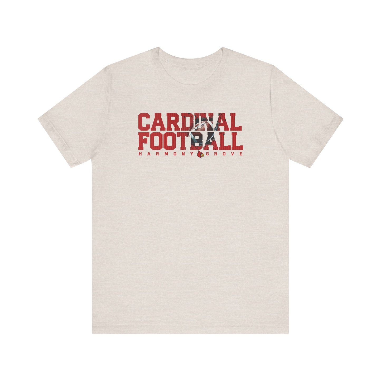 Cardinal Football Harmony Grove - Bella + Canvas Short Sleeve Tee