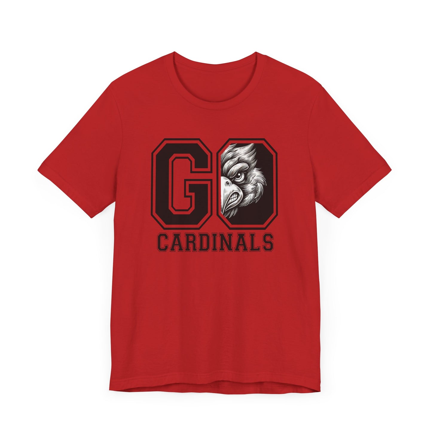 Go Cardinals Black and White - Bella + Canvas Short Sleeve Tee