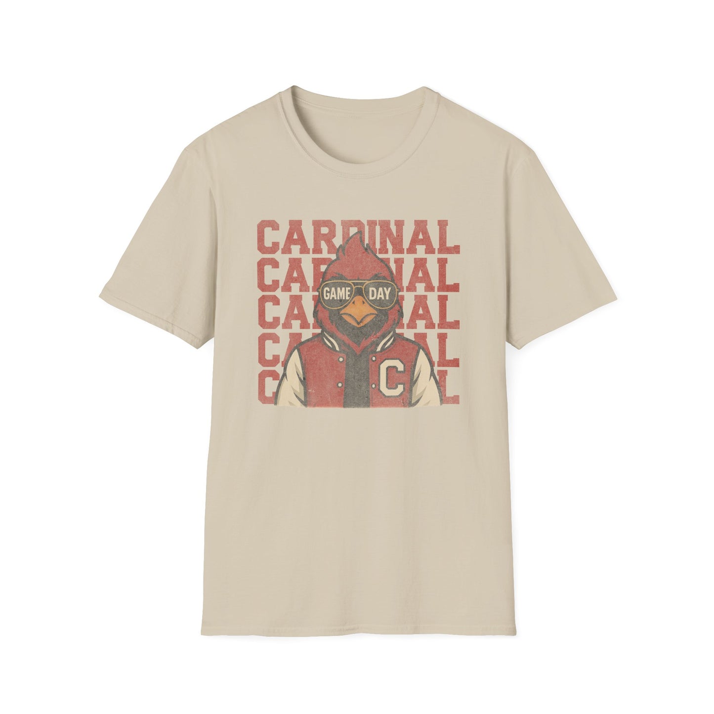 Cardinal Game Day Distressed - Unisex Softstyle T-Shirt