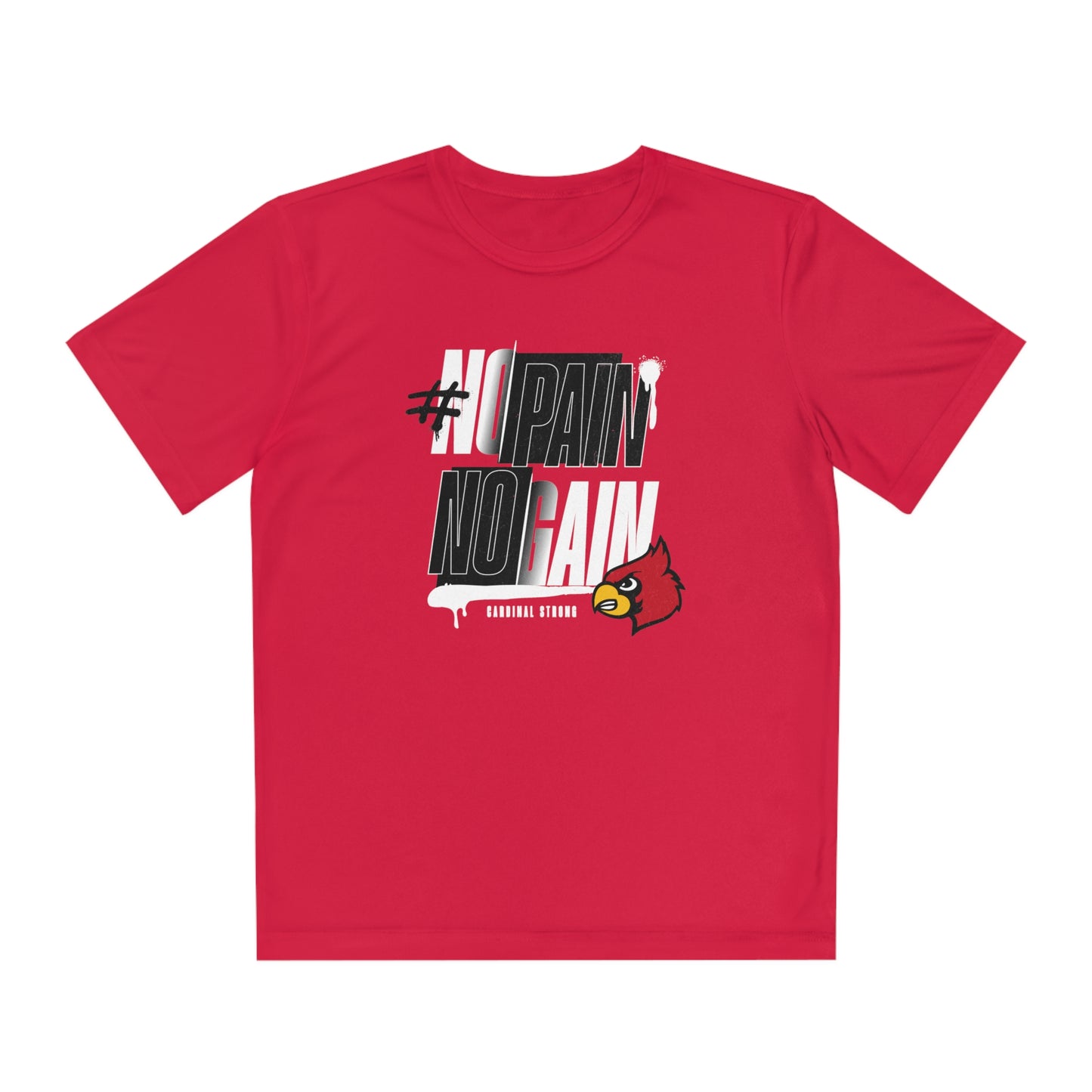 No Pain No Gain Cardinal - Youth Sport-Tek® Competitor™ Tee
