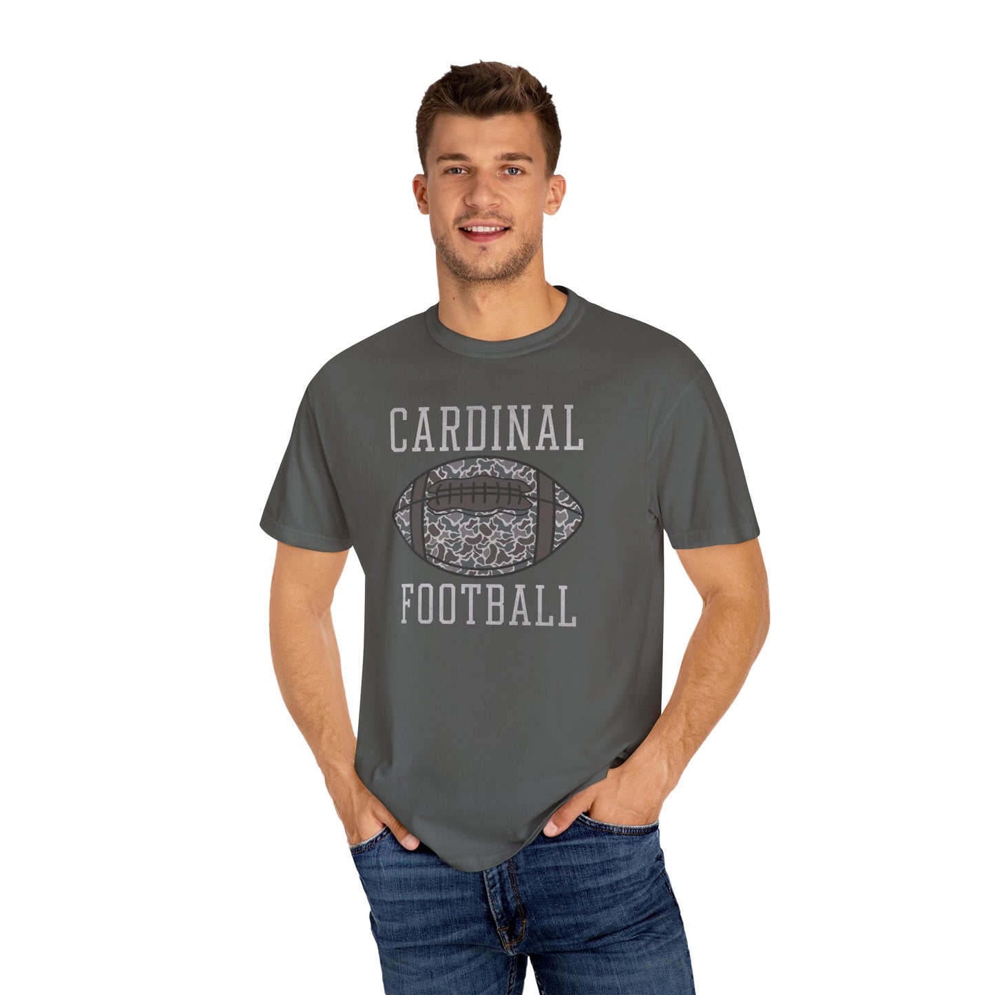 Old School Camo Distressed Football - Comfort Colors T Shirt