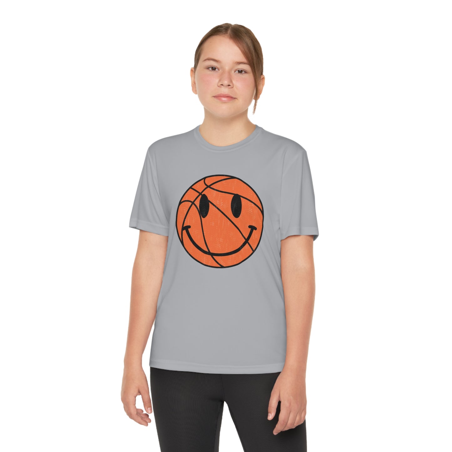 Smiley Face Basketball - Youth Sport-Tek® Competitor™ Tee