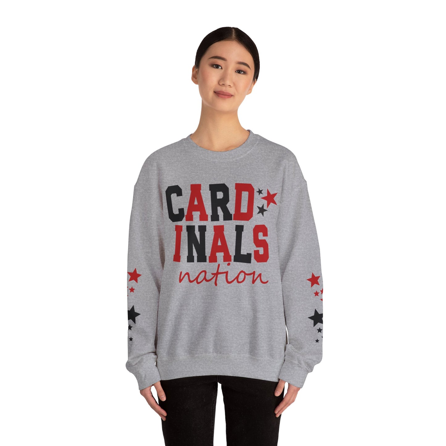 Cardinals Nation with Star Sleeves - Unisex Heavy Blend™ Crewneck Sweatshirt