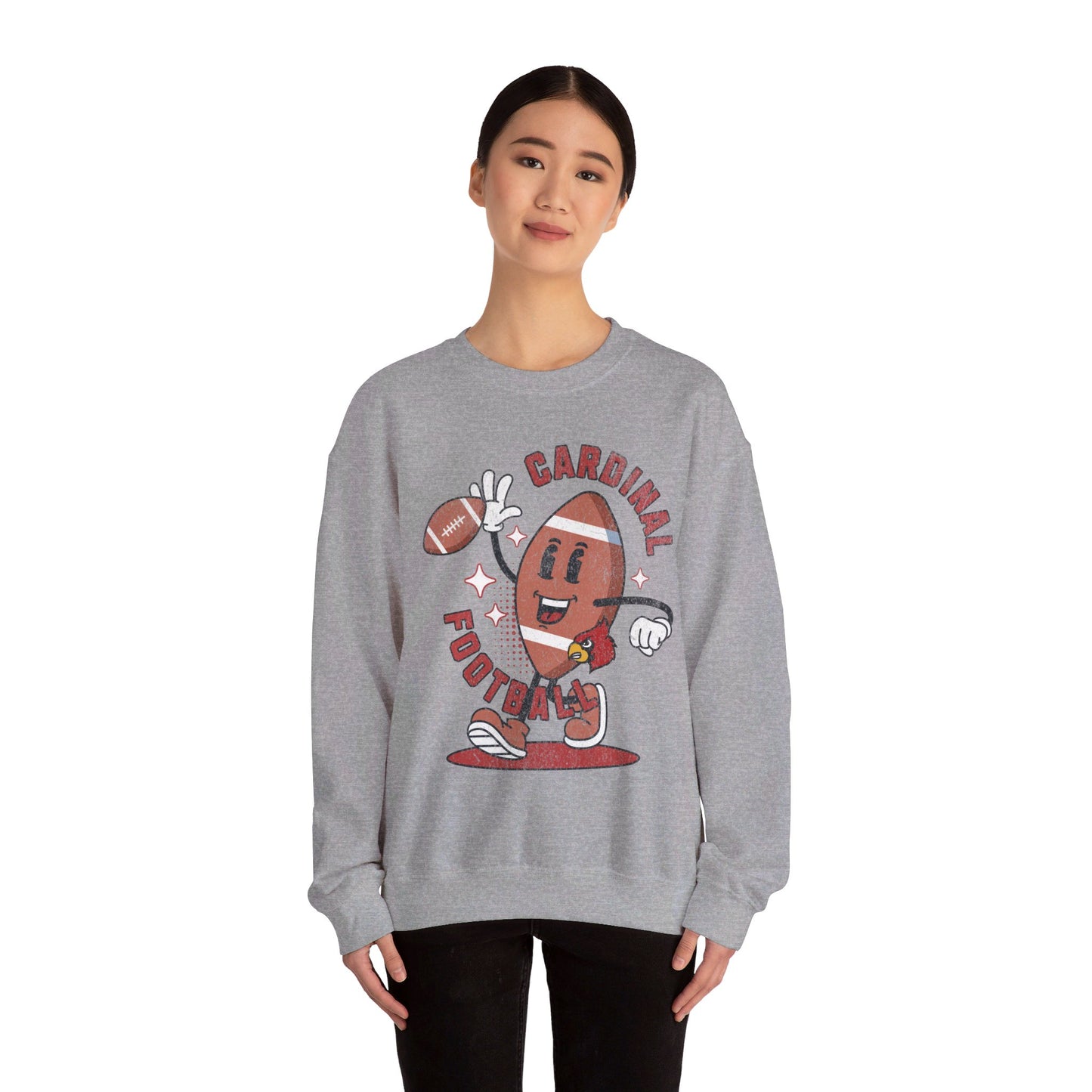 Retro Cardinal Football - Unisex Heavy Blend™ Crewneck Sweatshirt
