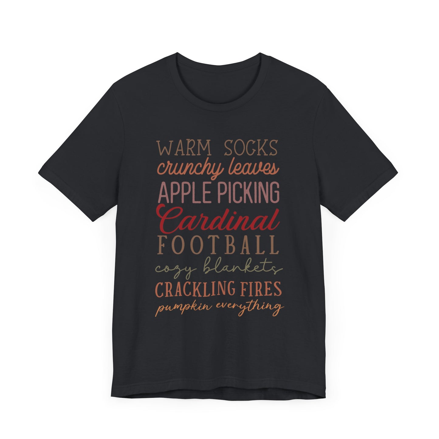 Fall Sayings Cardinal Football - Bella + Canvas Short Sleeve Tee