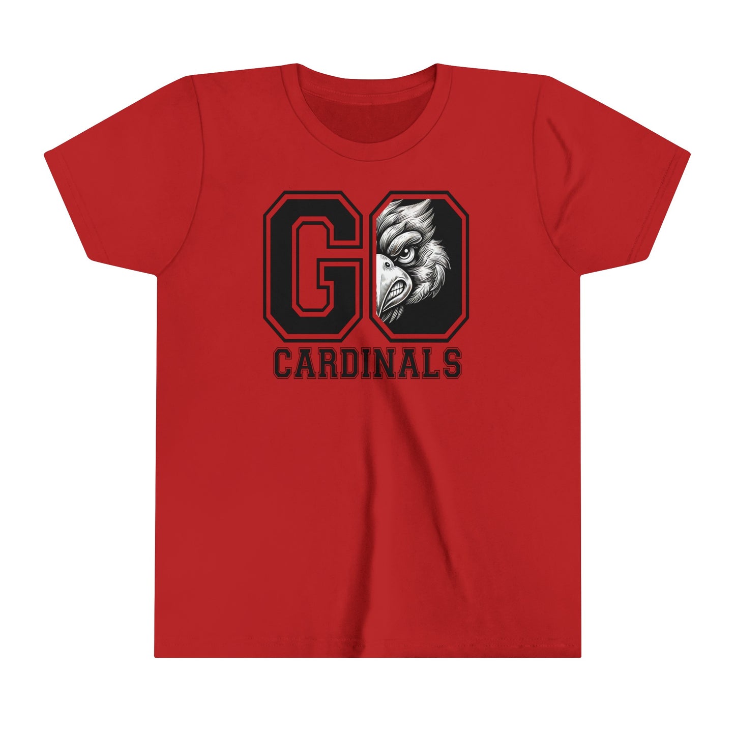 Go Cardinals Black and White - Bella + Canvas Youth Tee