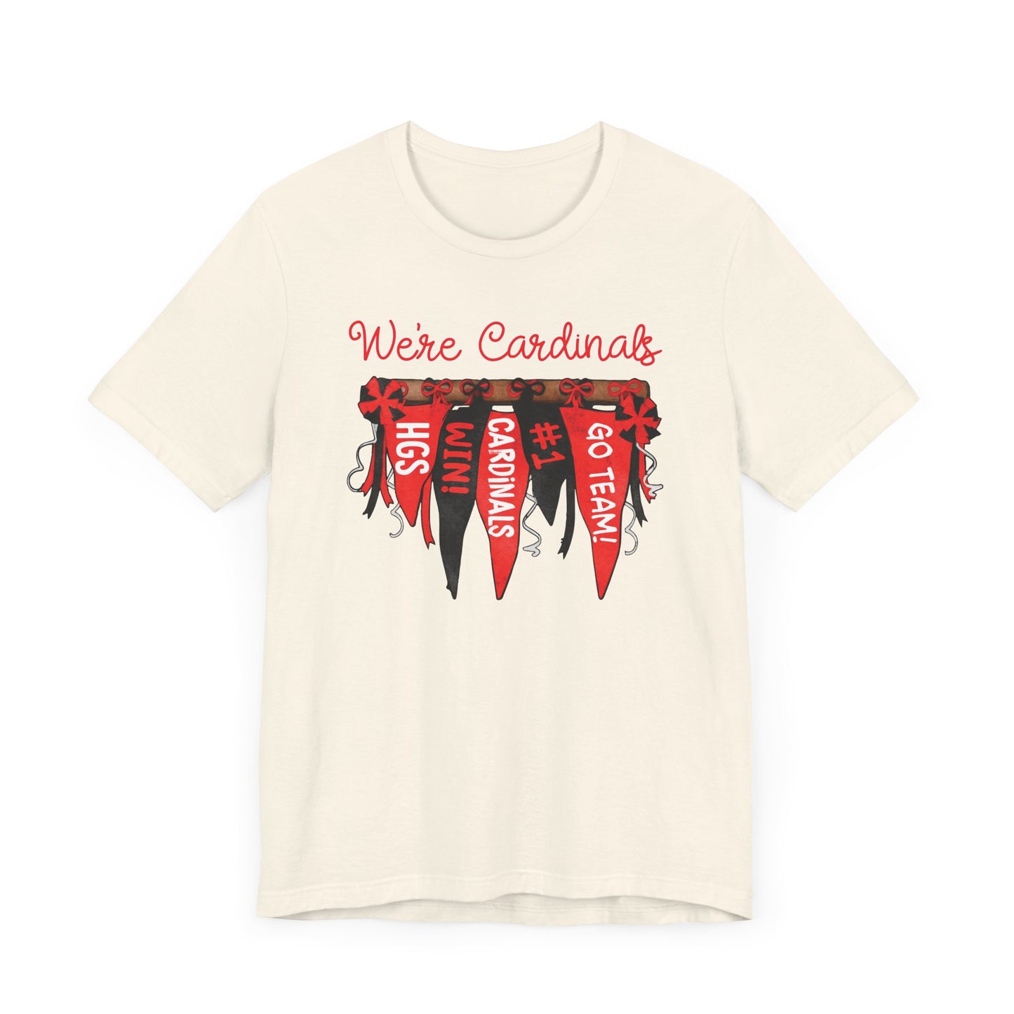 Cardinals Pennant Banner - Bella + Canvas Short Sleeve Tee