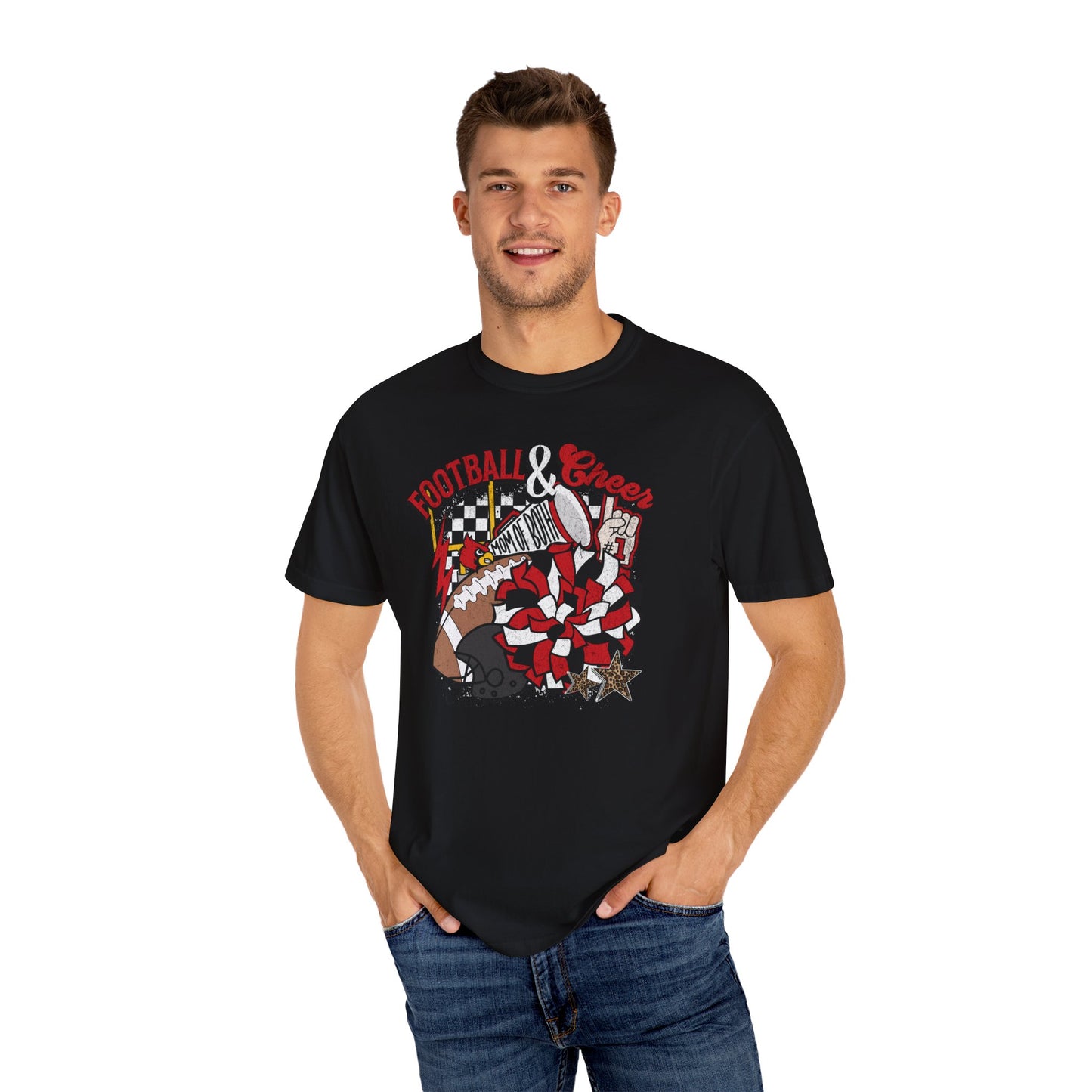 Cheer and Football Mom of Both - Comfort Colors T Shirt