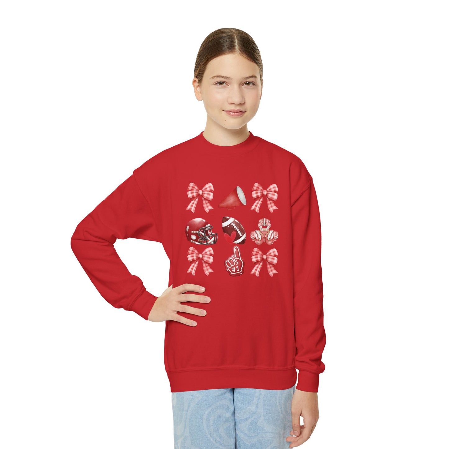 Football Coquette - Youth Crew Sweatshirt