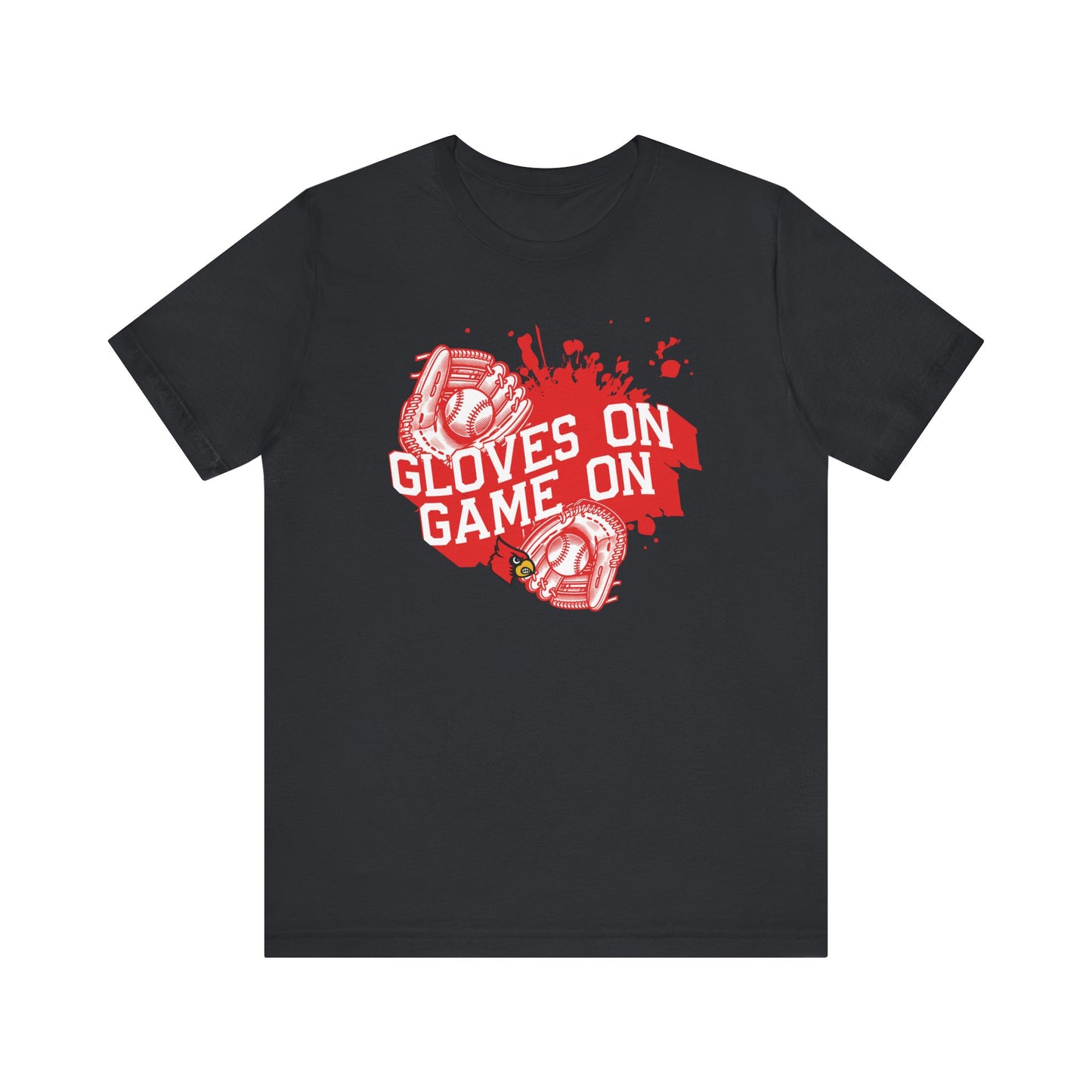 Gloves on Game On Baseball and Softball - Bella + Canvas Short Sleeve Tee