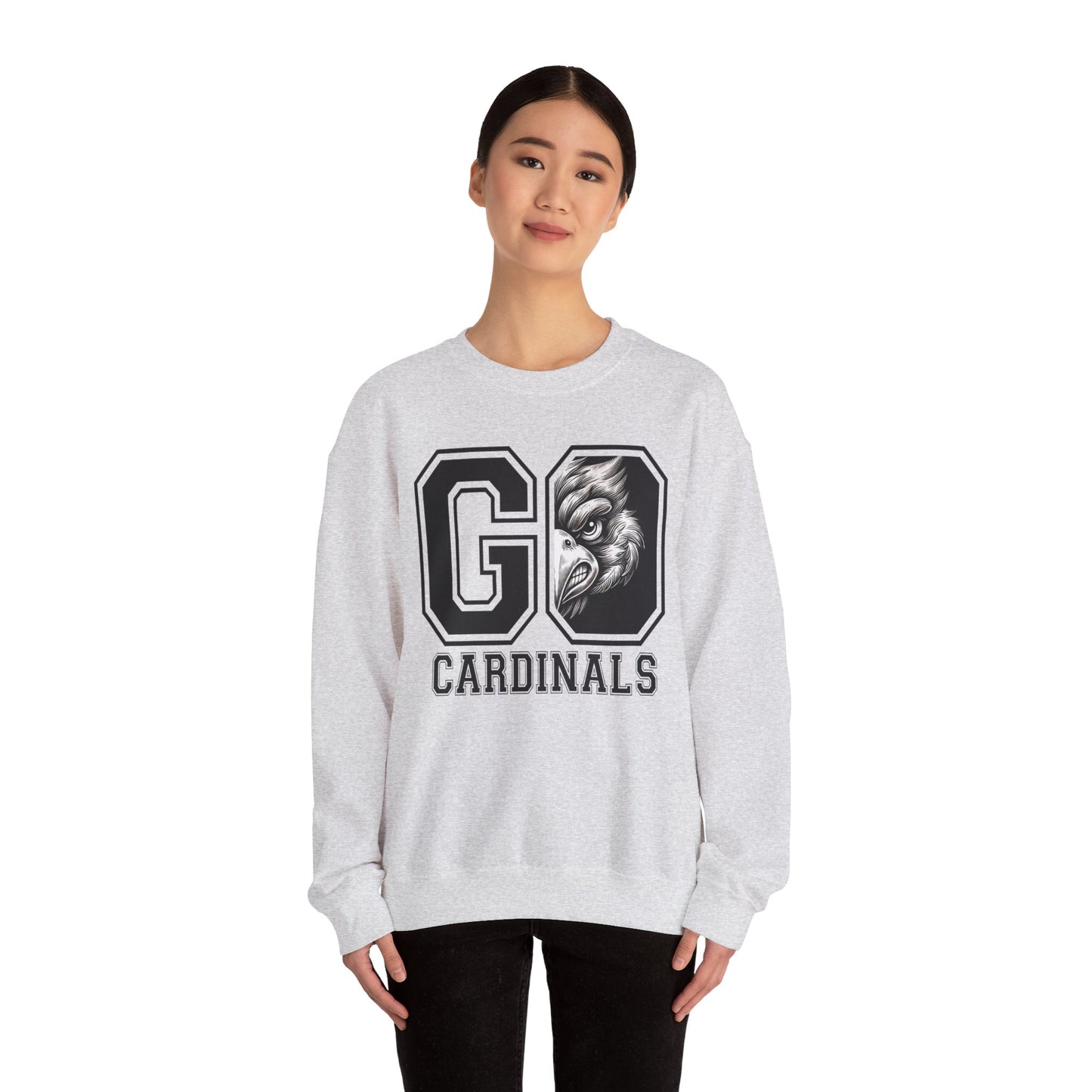 Go Cardinals Black and White - Unisex Heavy Blend™ Crewneck Sweatshirt