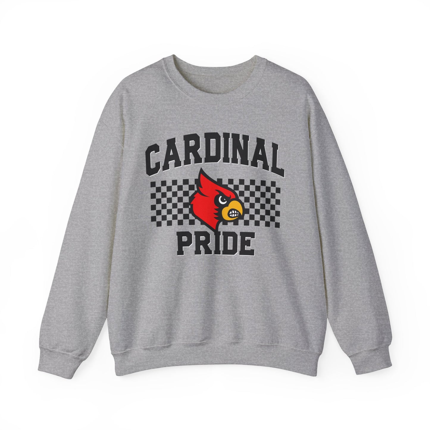 Cardinal Pride Black and White Checkerboard - Unisex Heavy Blend™ Crewneck Sweatshirt
