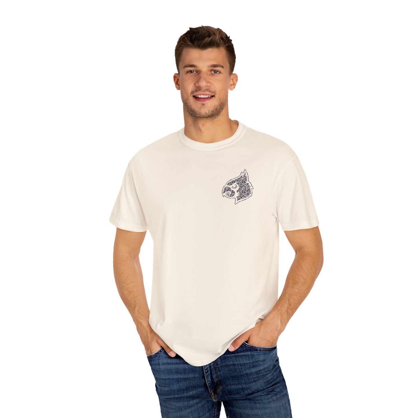 Old School Camo Cardinal Pocket + HG Cardinals - Comfort Colors T Shirt