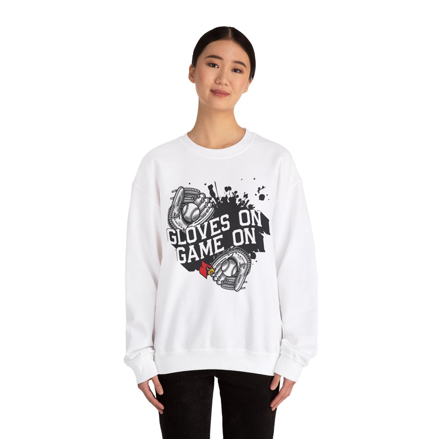 Gloves on Game On Softball and Baseball - Unisex Heavy Blend™ Crewneck Sweatshirt