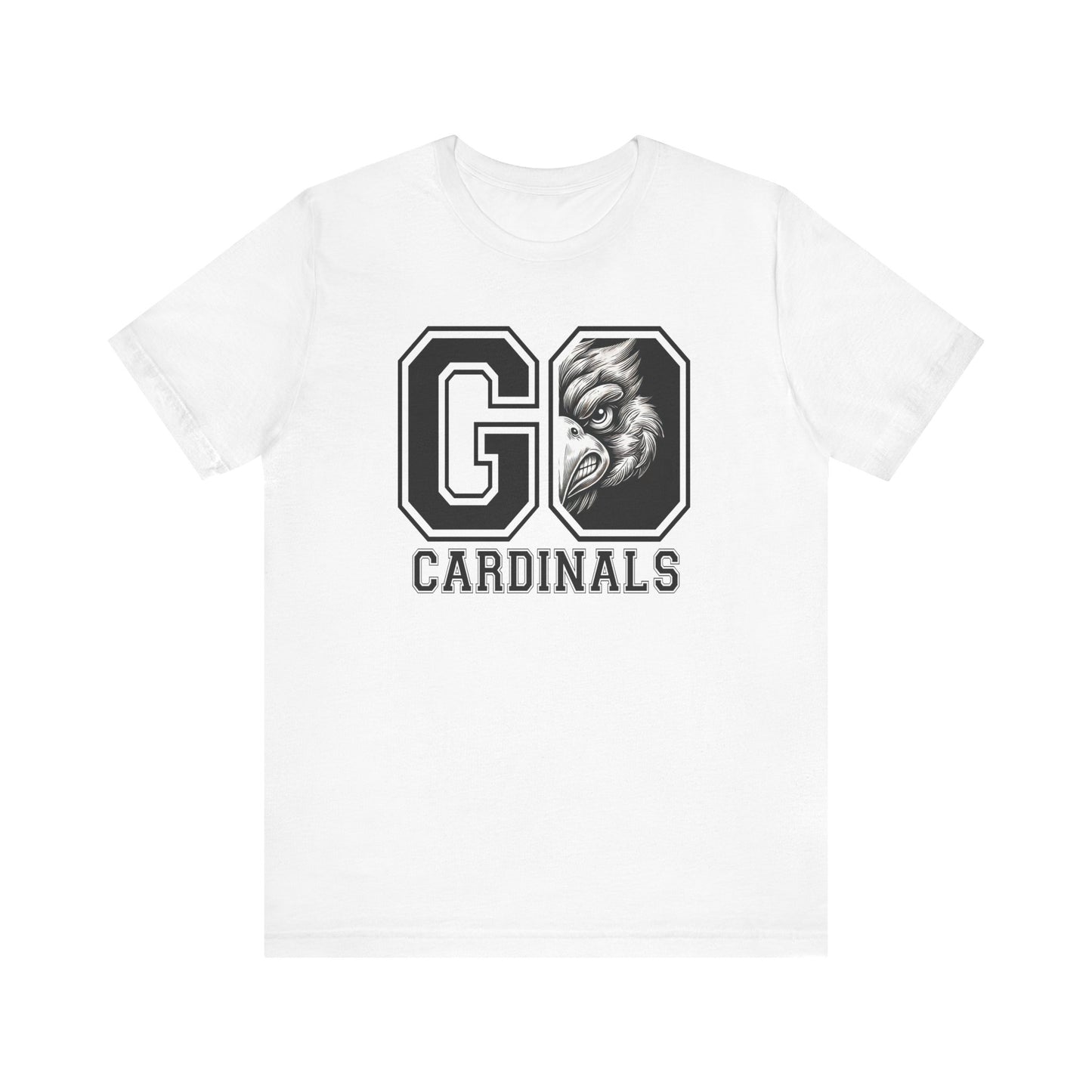 Go Cardinals Black and White - Bella + Canvas Short Sleeve Tee