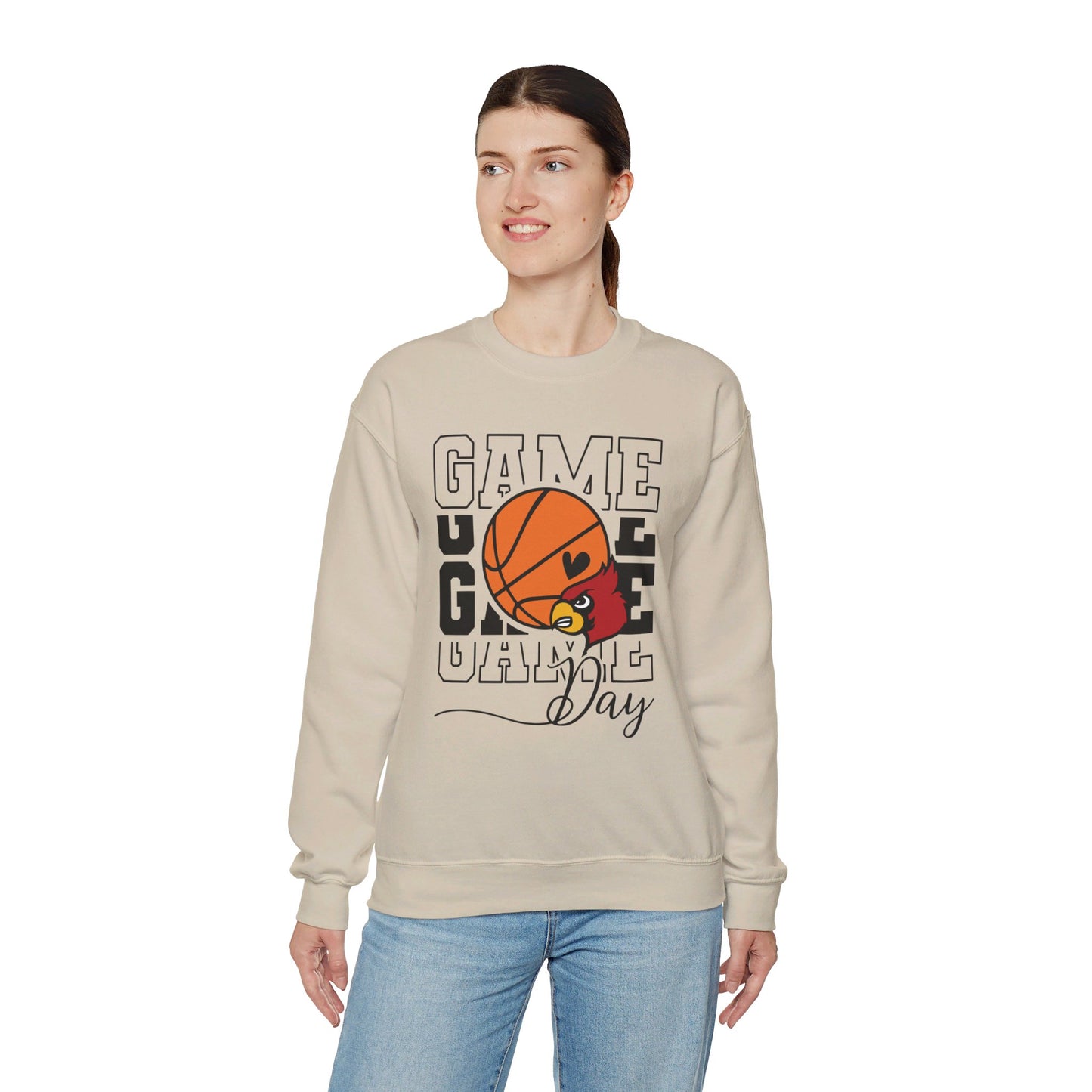 Cardinal Game Day Basketball - Unisex Heavy Blend™ Crewneck Sweatshirt