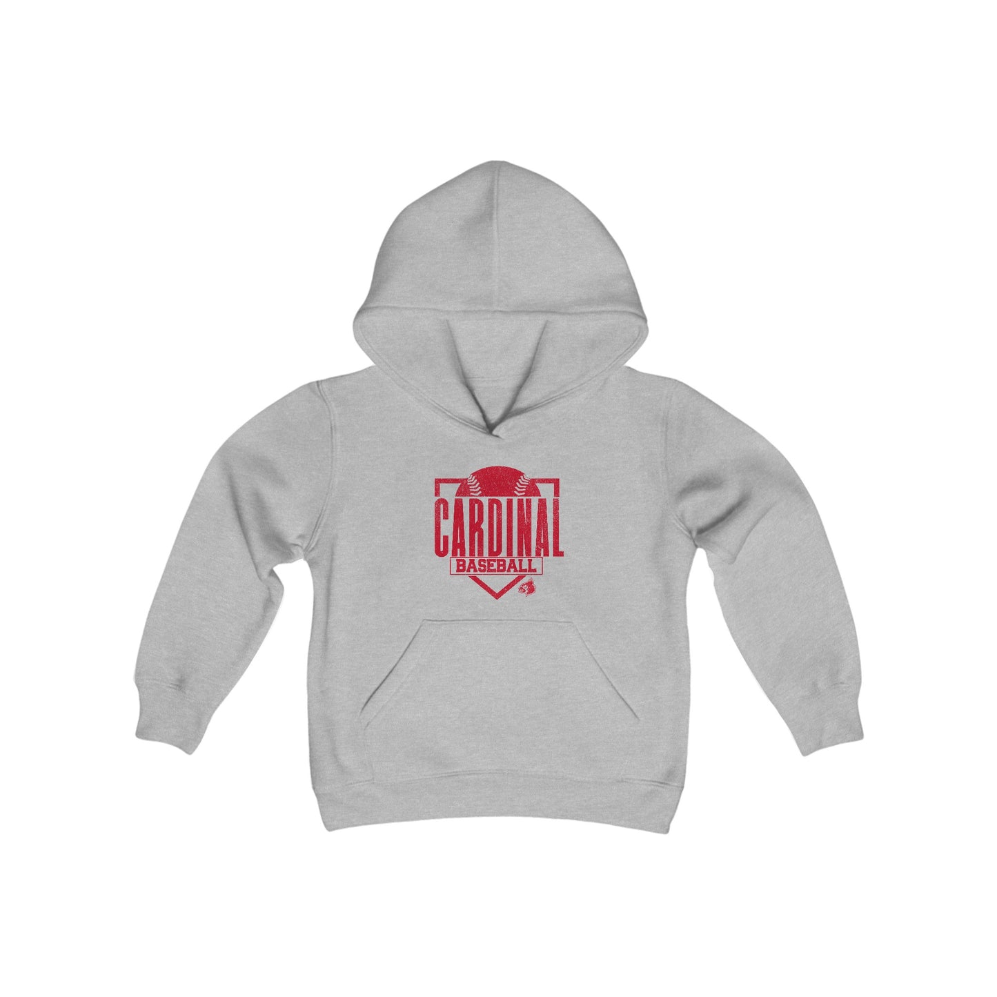 Vintage Cardinal Baseball Plate - Youth Heavy Blend Hooded Sweatshirt