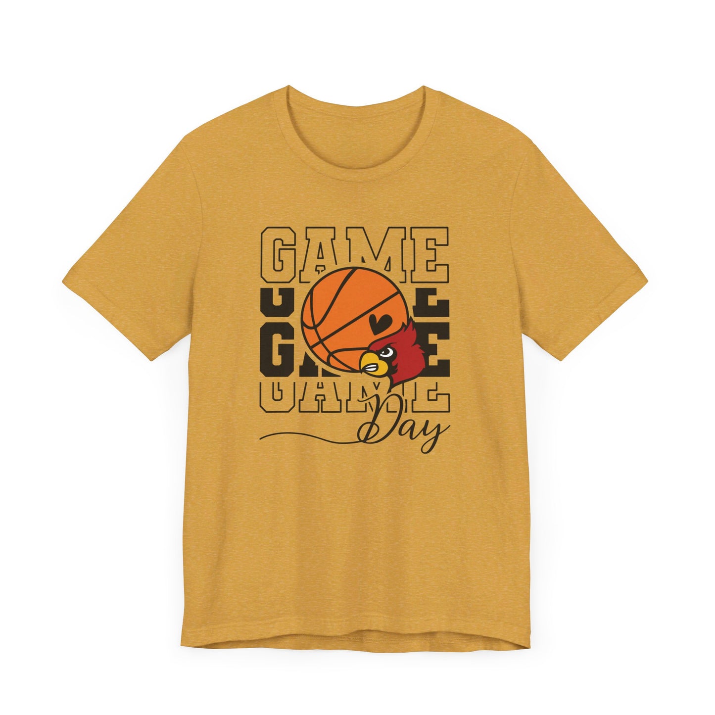 Cardinal Game Day Basketball - Bella + Canvas Short Sleeve Tee