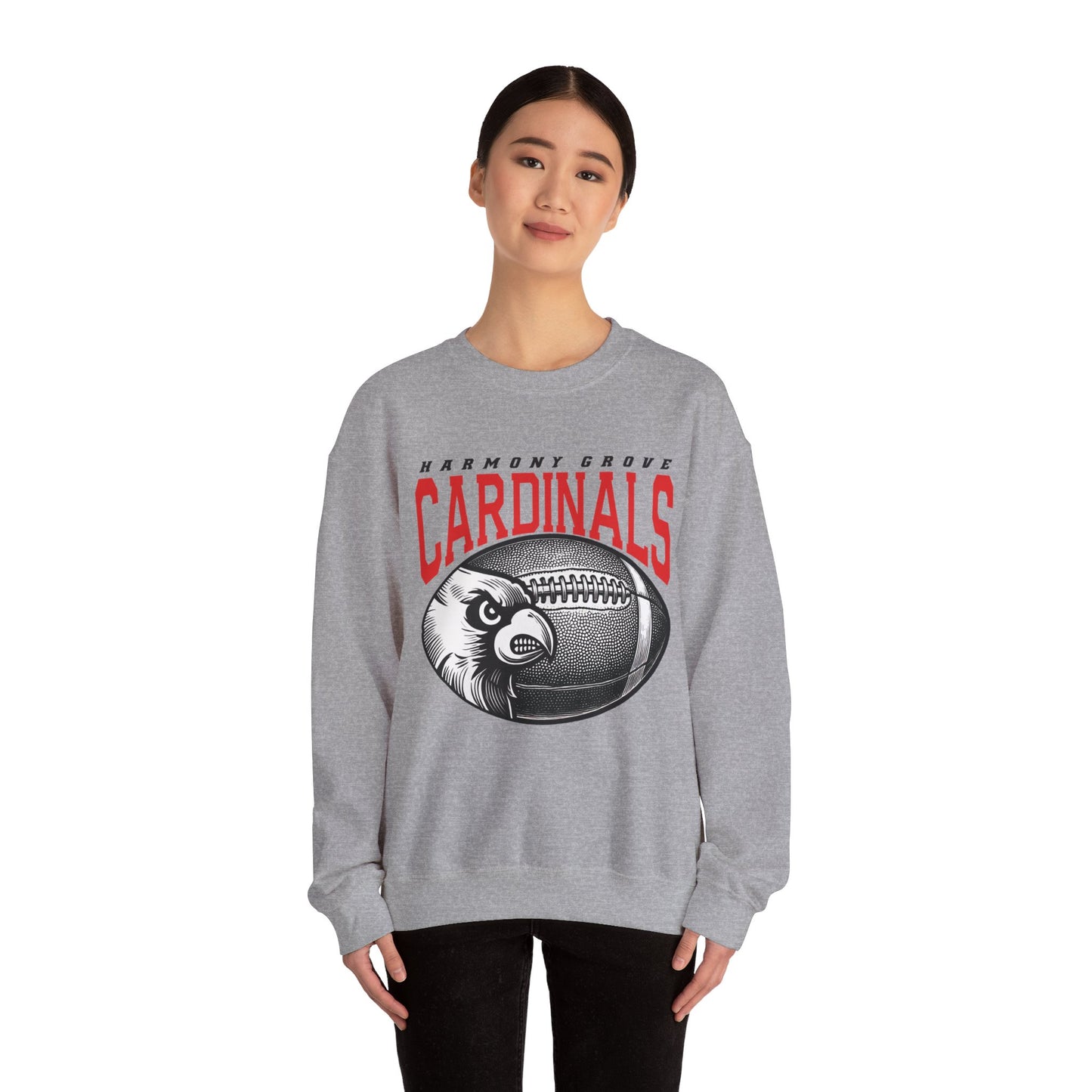 Harmony Grove Cardinals Football Inset - Heavy Blend™ Crewneck Sweatshirt