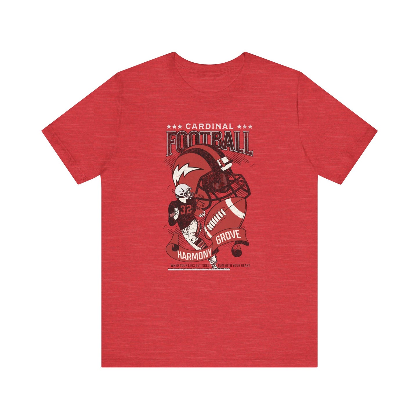 Vintage Cardinal Football - Bella + Canvas Short Sleeve Tee