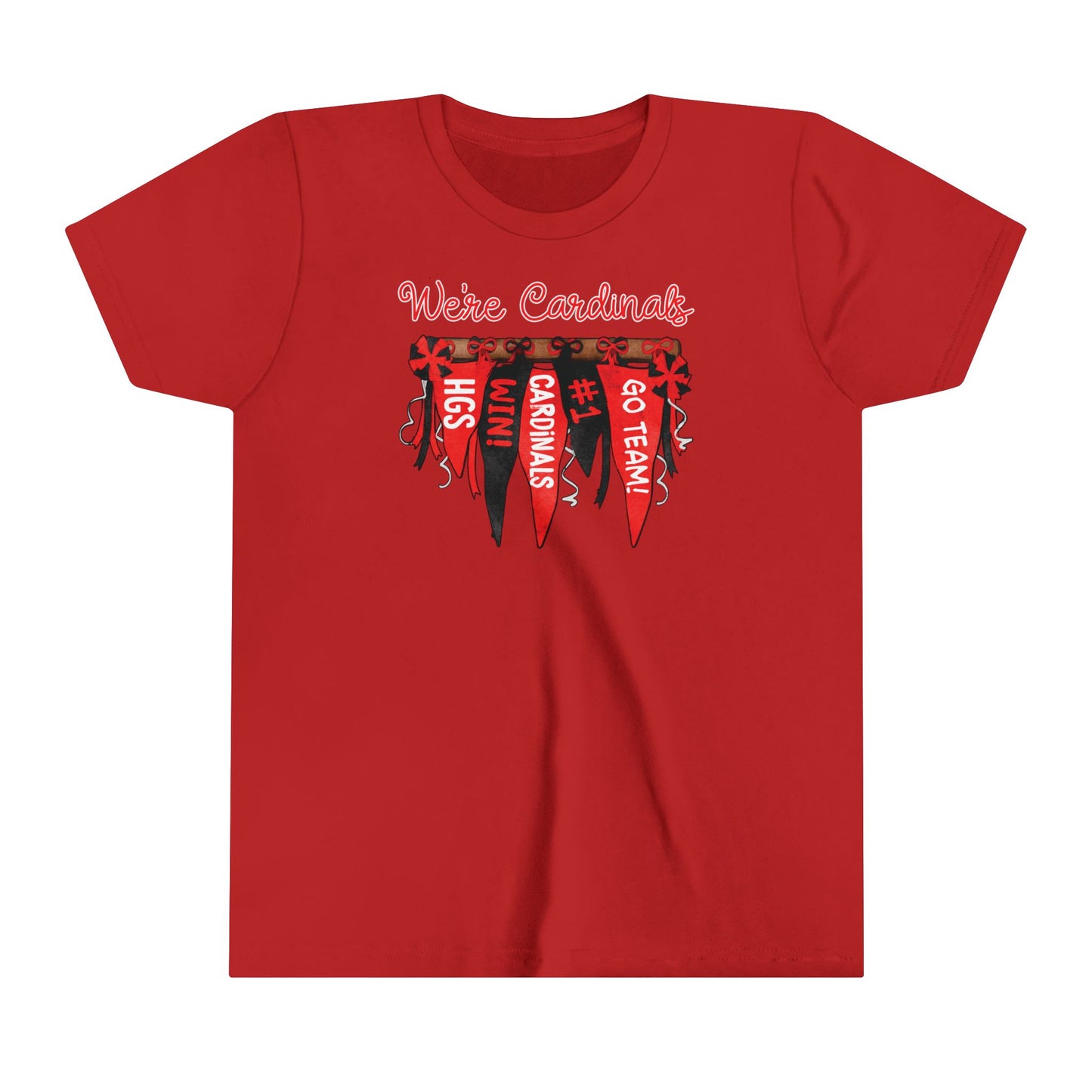 Cardinals Pennant Banner- Bella + Canvas Youth Tee