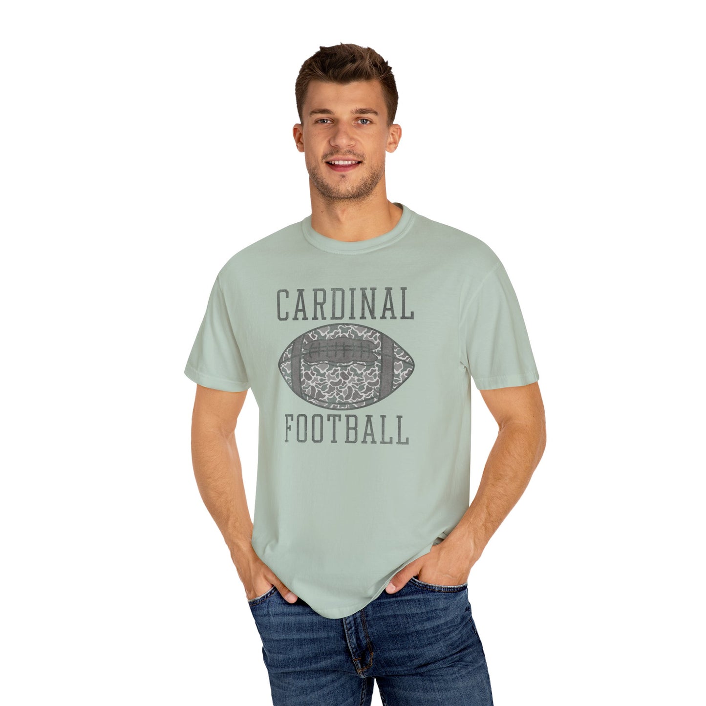 Old School Camo Distressed Football - Comfort Colors T Shirt