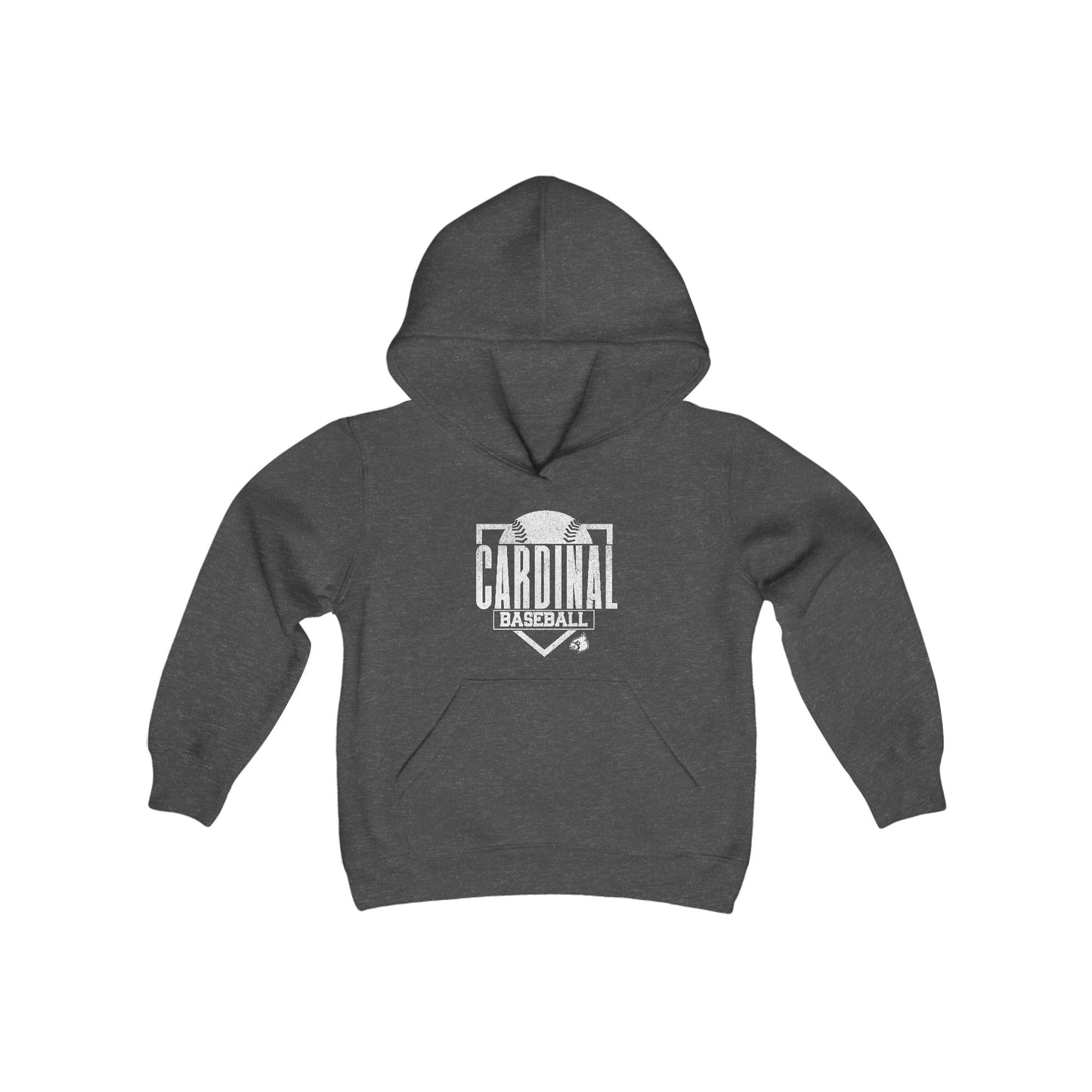 Vintage Cardinal Baseball Plate - Youth Heavy Blend Hooded Sweatshirt