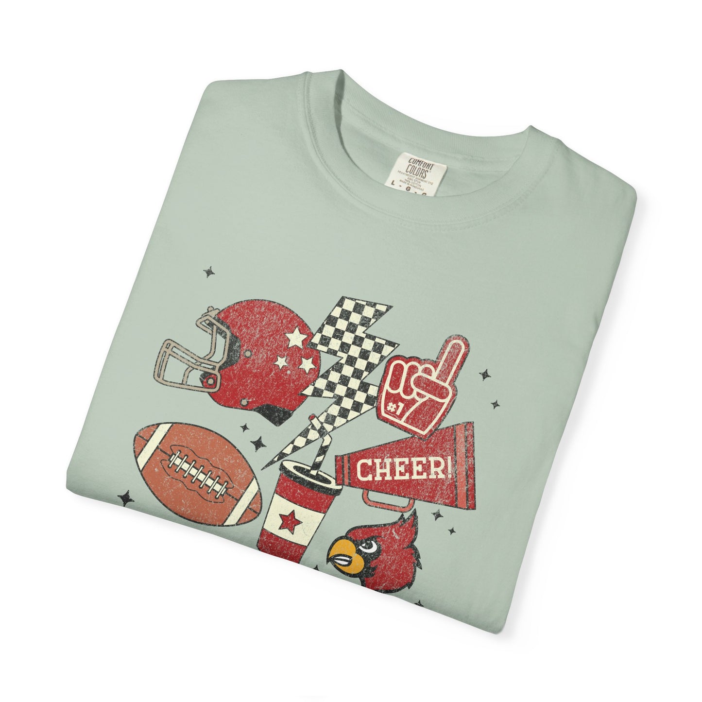 Cardinal Tis the Season Football - Comfort Colors T Shirt