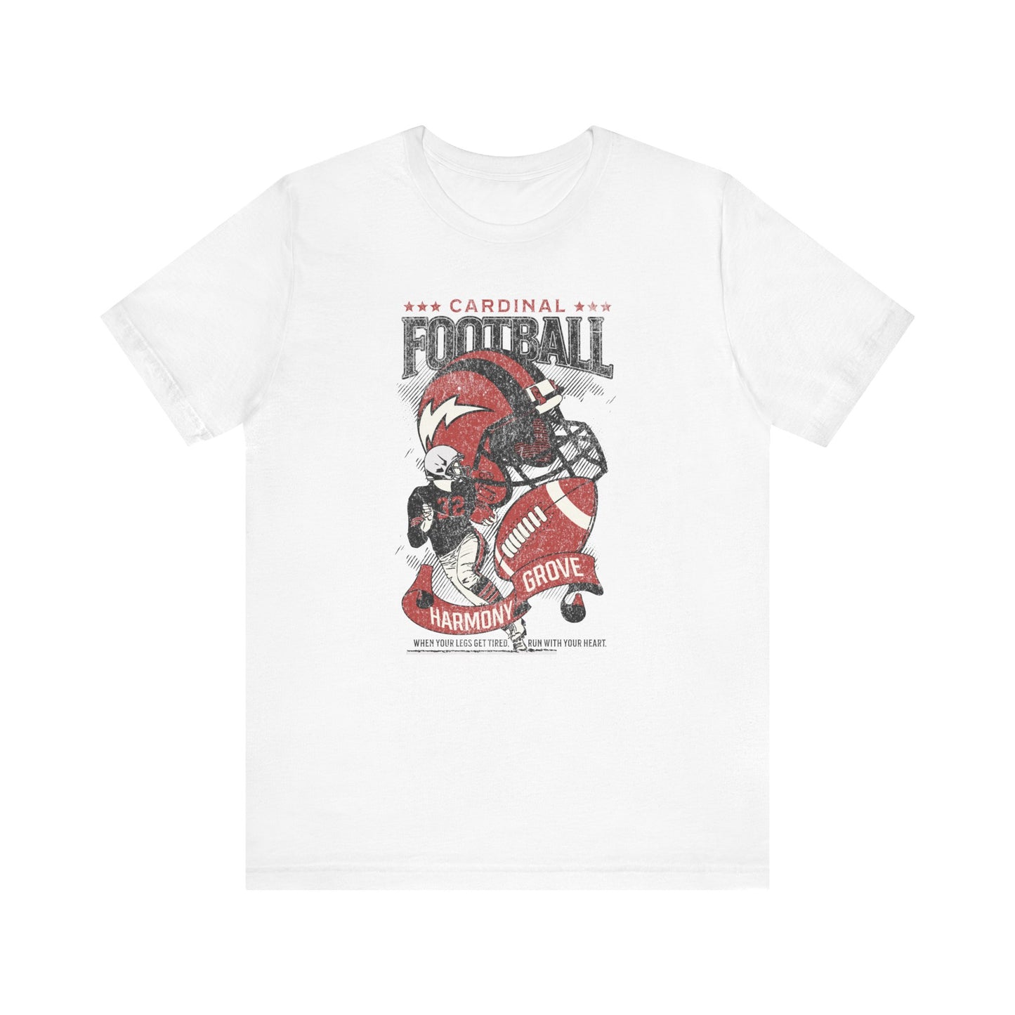 Vintage Cardinal Football - Bella + Canvas Short Sleeve Tee
