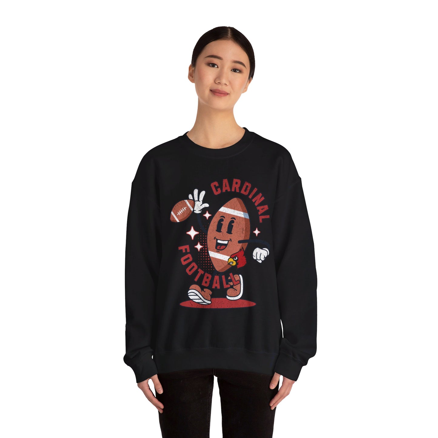 Retro Cardinal Football - Unisex Heavy Blend™ Crewneck Sweatshirt