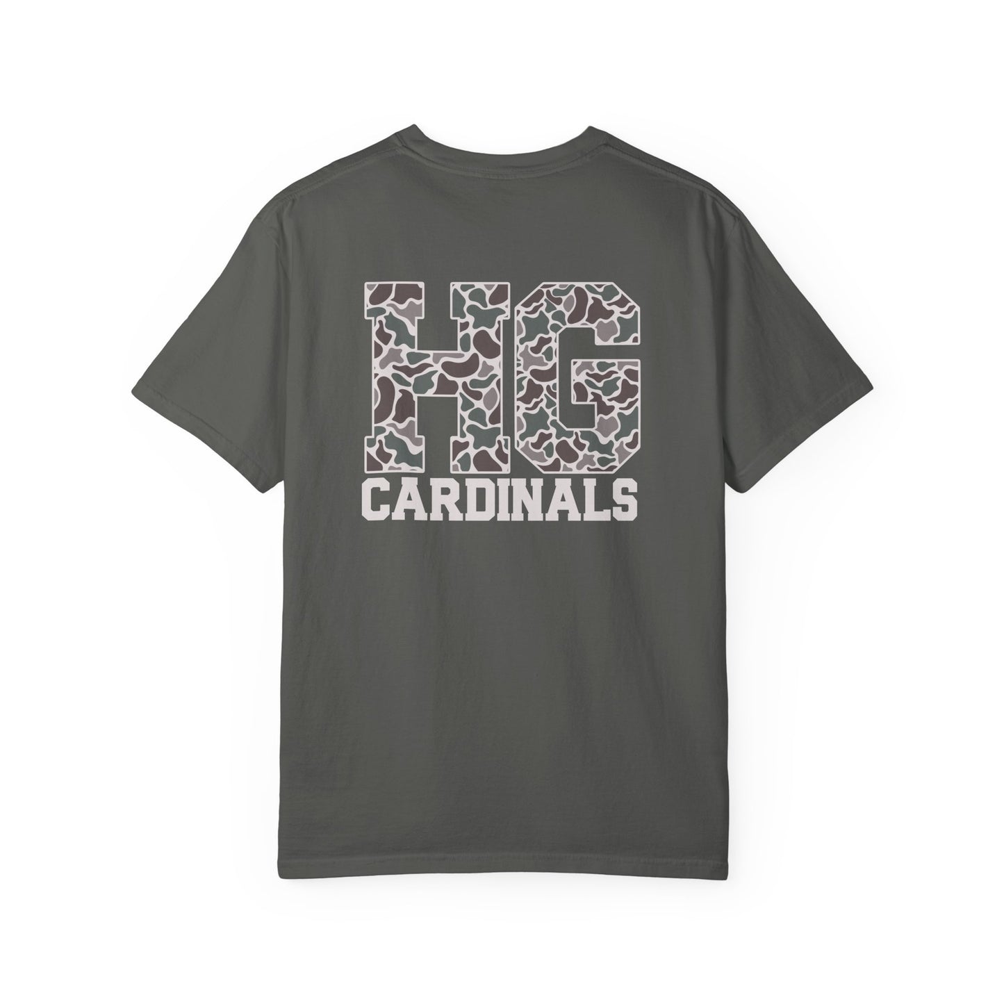 Old School Camo Cardinal Pocket + HG Cardinals - Comfort Colors T Shirt