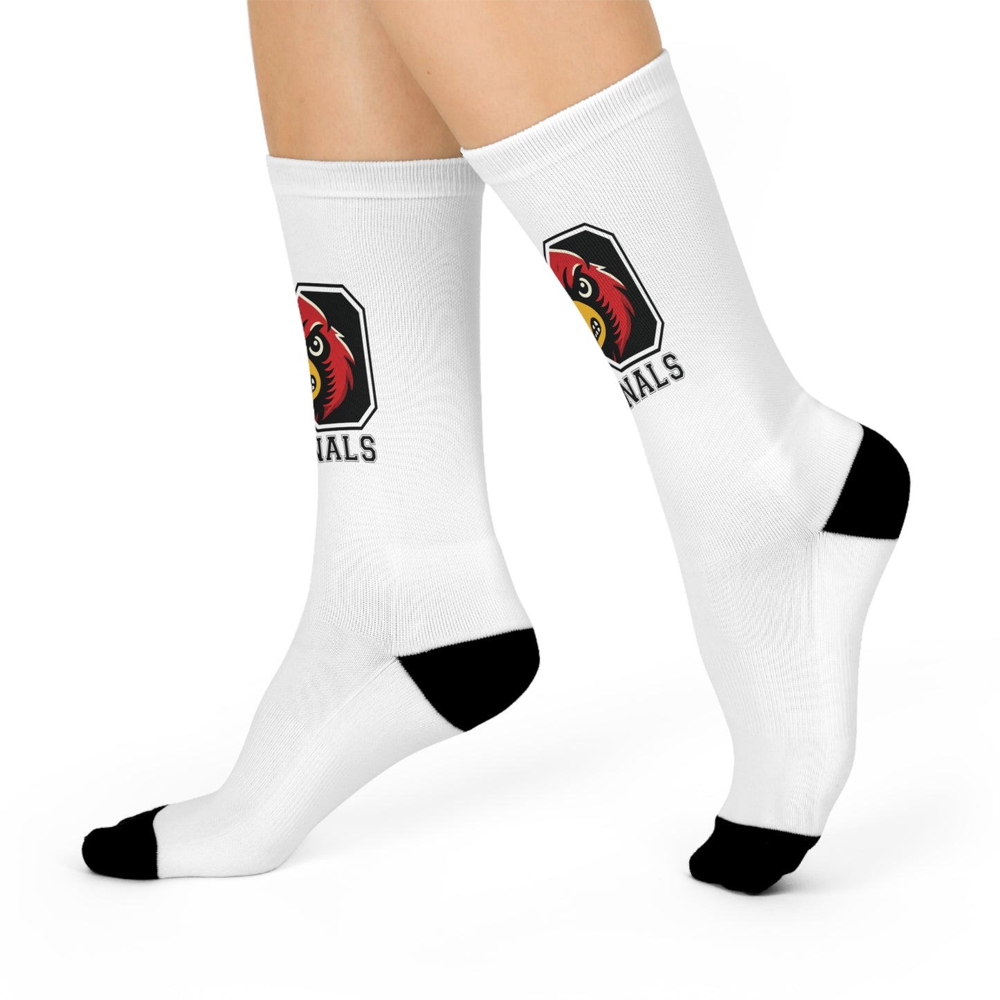 Go Cardinals - White Cushioned Crew Socks