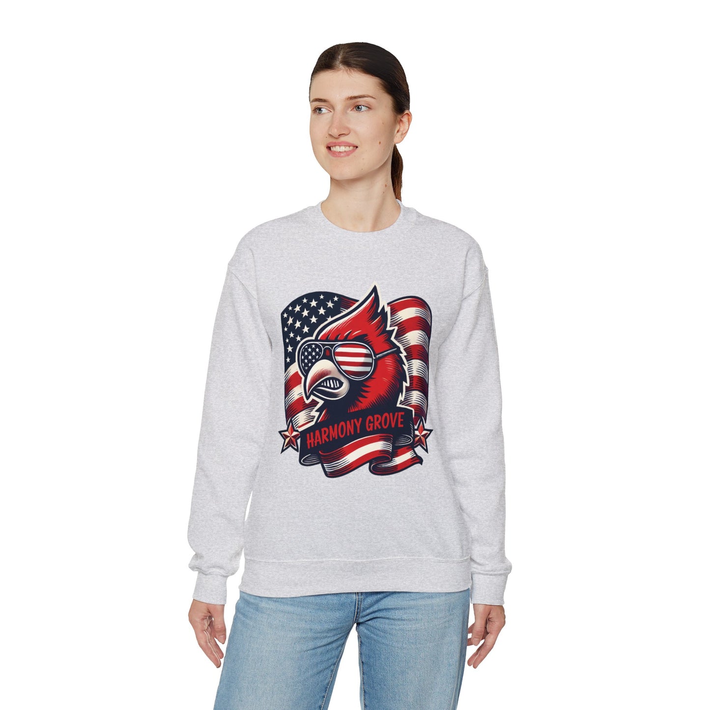 Patriotic Harmony Grove Cardinals - Unisex Heavy Blend™ Crewneck Sweatshirt