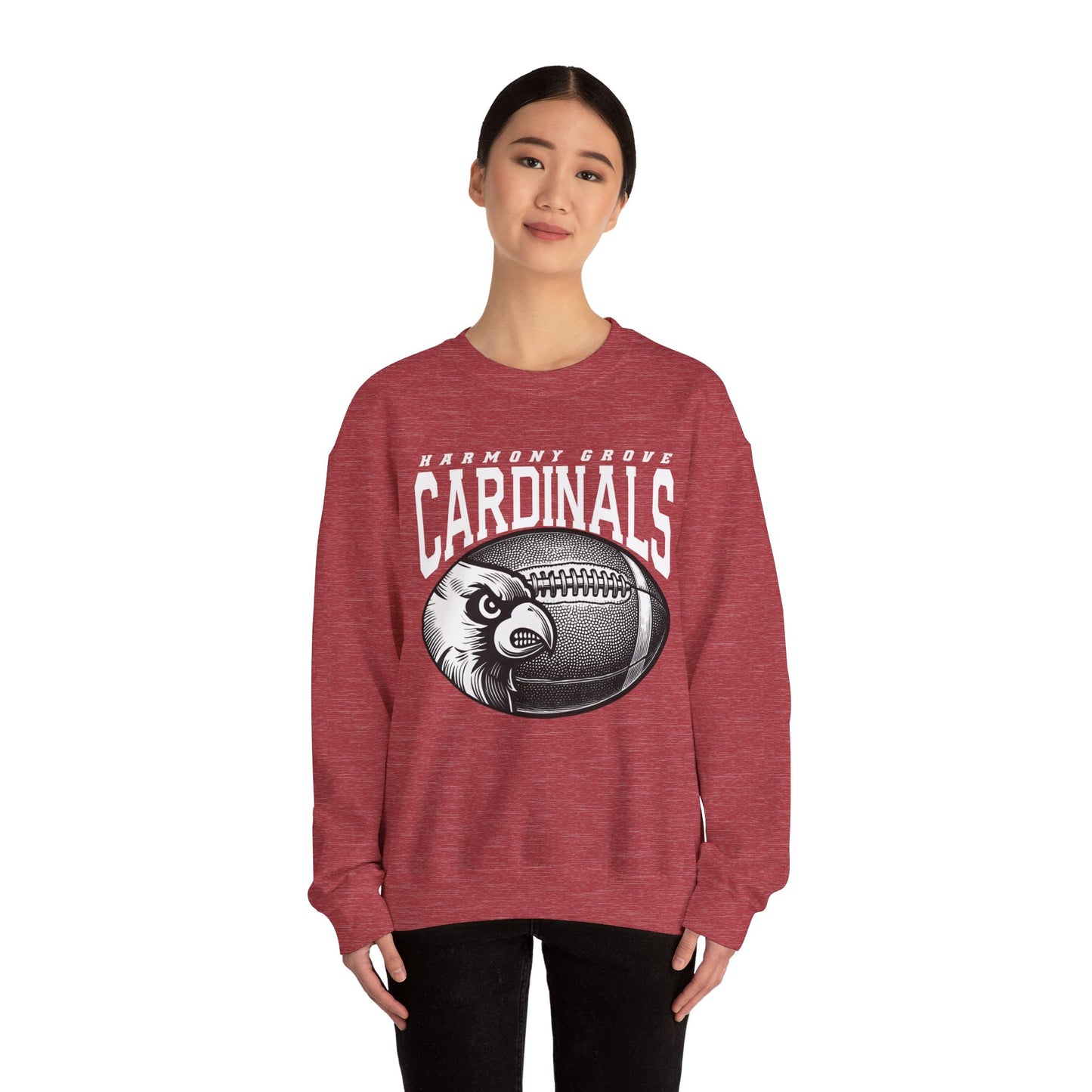 Harmony Grove Cardinals Football Inset - Heavy Blend™ Crewneck Sweatshirt