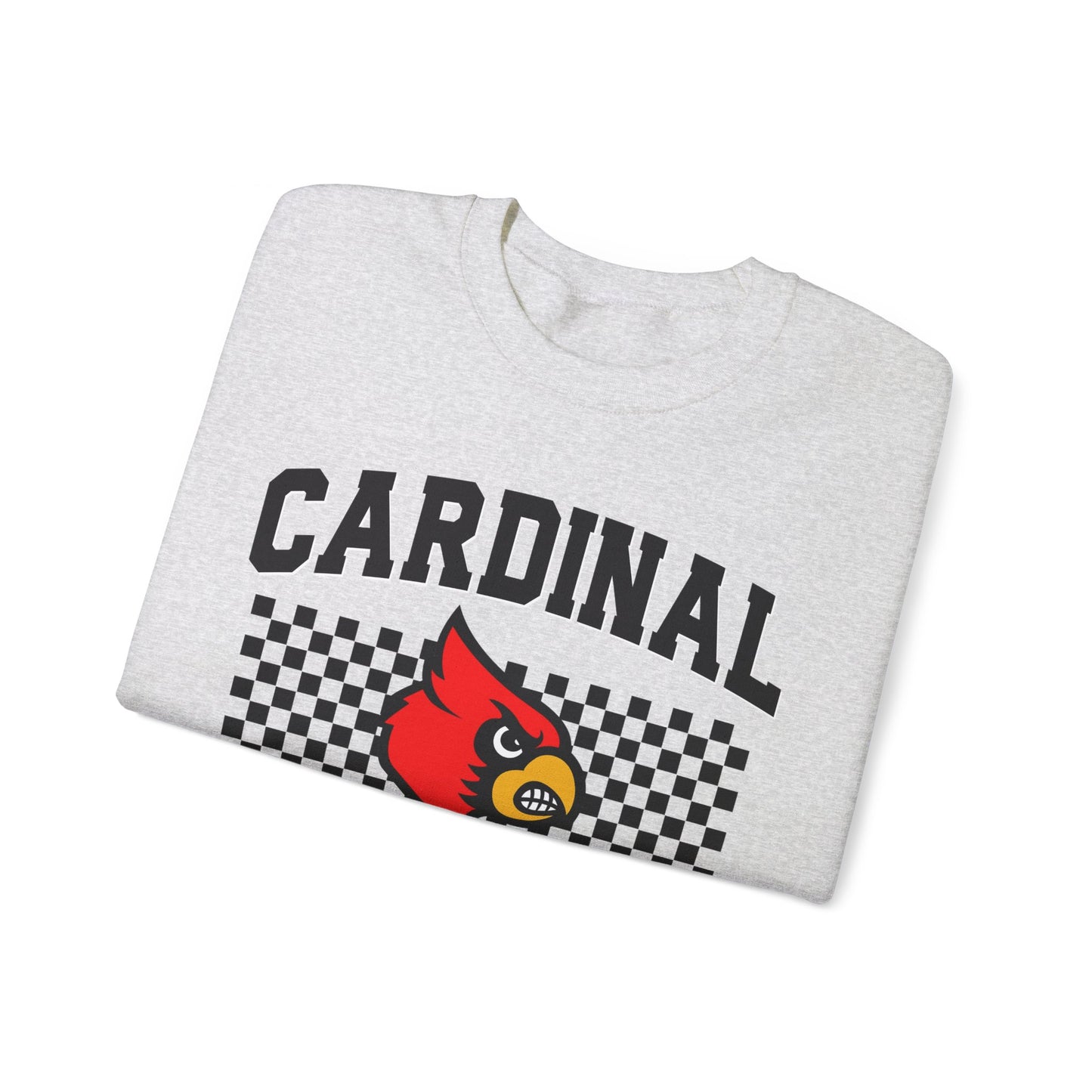 Cardinal Pride Black and White Checkerboard - Unisex Heavy Blend™ Crewneck Sweatshirt