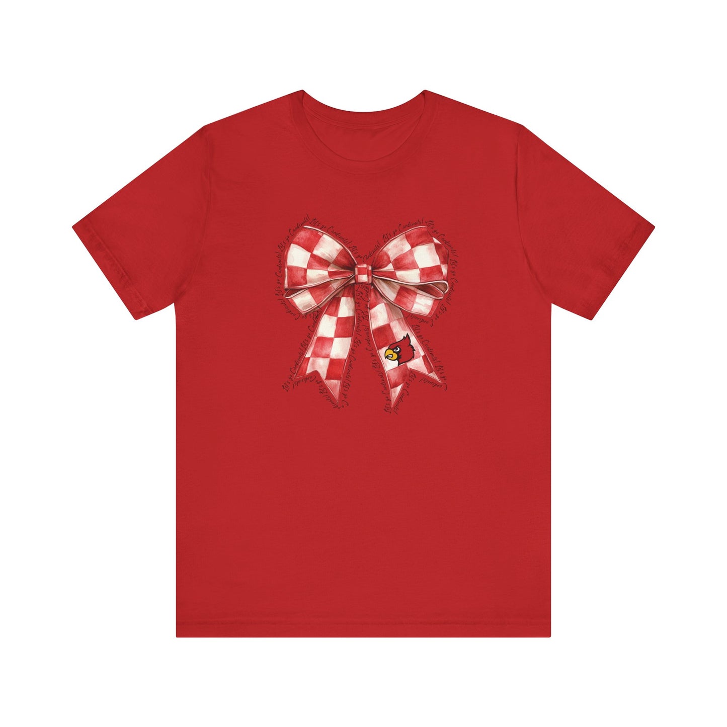 Let's go Cardinals Coquette Bow - Bella + Canvas Short Sleeve Tee