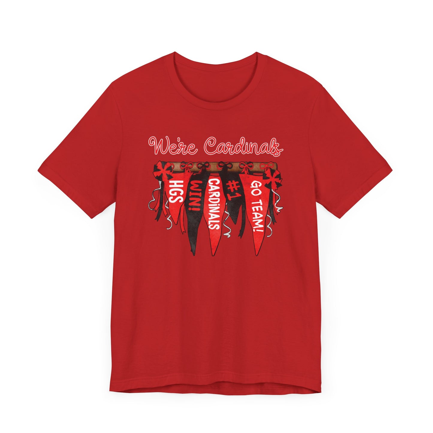 Cardinals Pennant Banner - Bella + Canvas Short Sleeve Tee