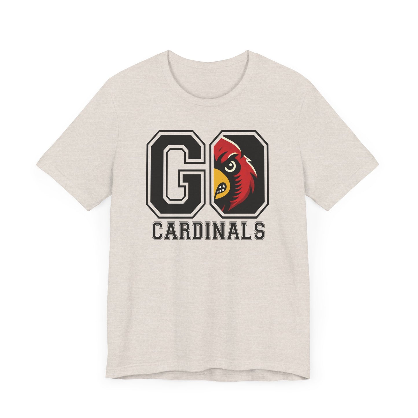 Go Cardinals Red Mascot - Bella + Canvas Short Sleeve Tee