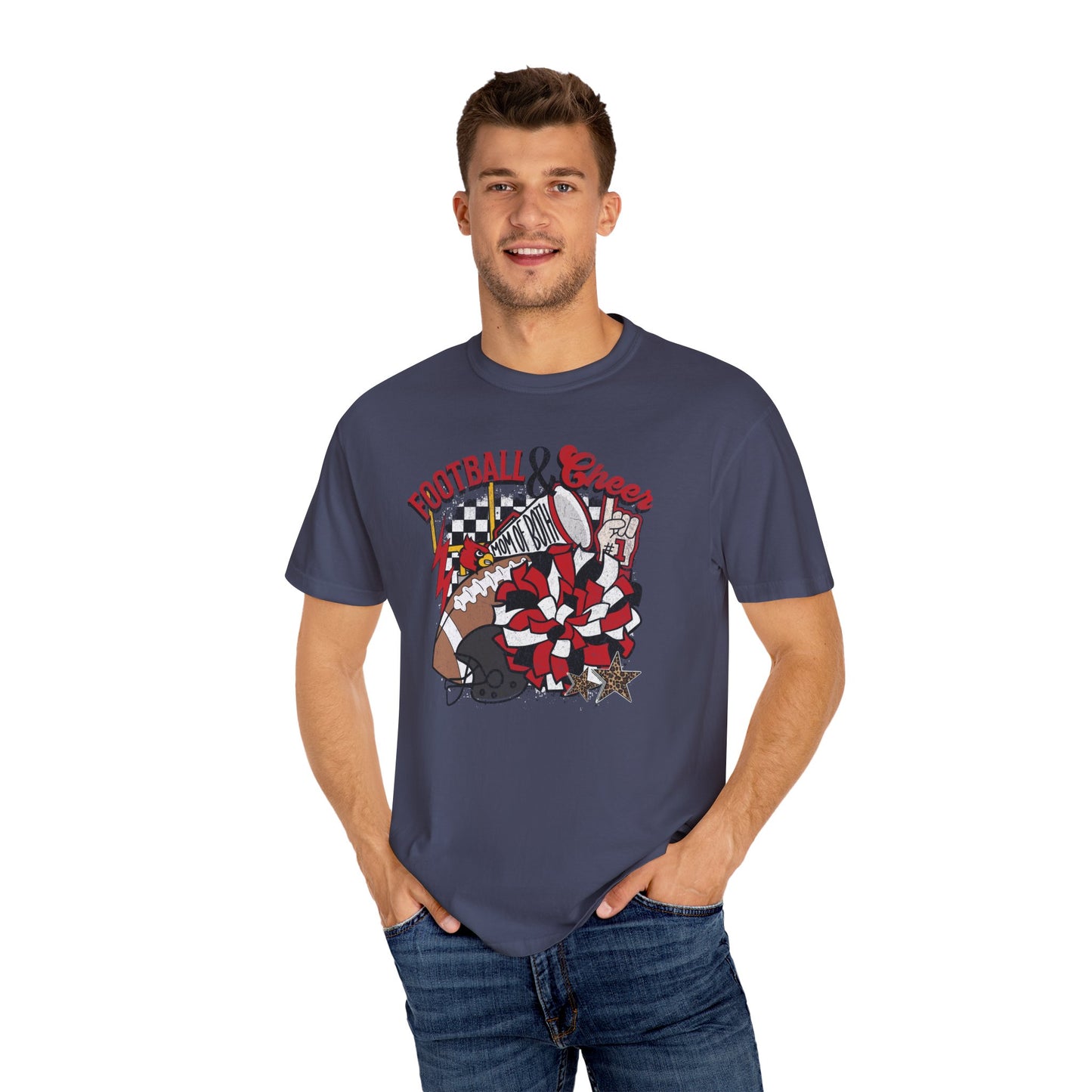 Cheer and Football Mom of Both - Comfort Colors T Shirt