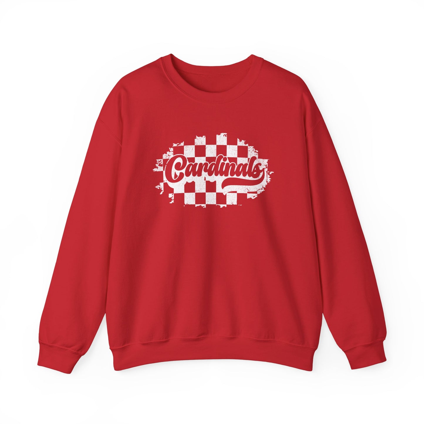 Vintage Cardinals Checked - Unisex Heavy Blend™ Crewneck Sweatshirt