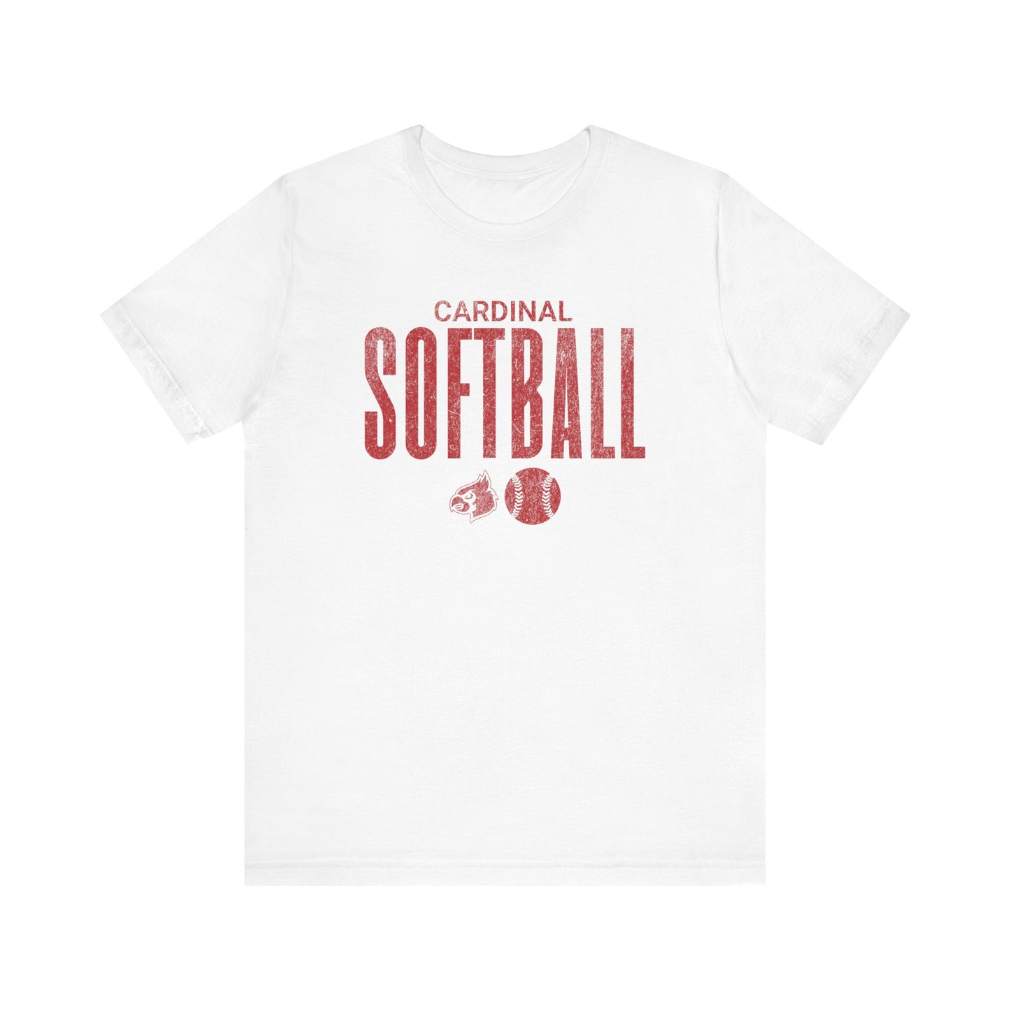 Vintage Cardinal Softball - Bella + Canvas Short Sleeve Tee