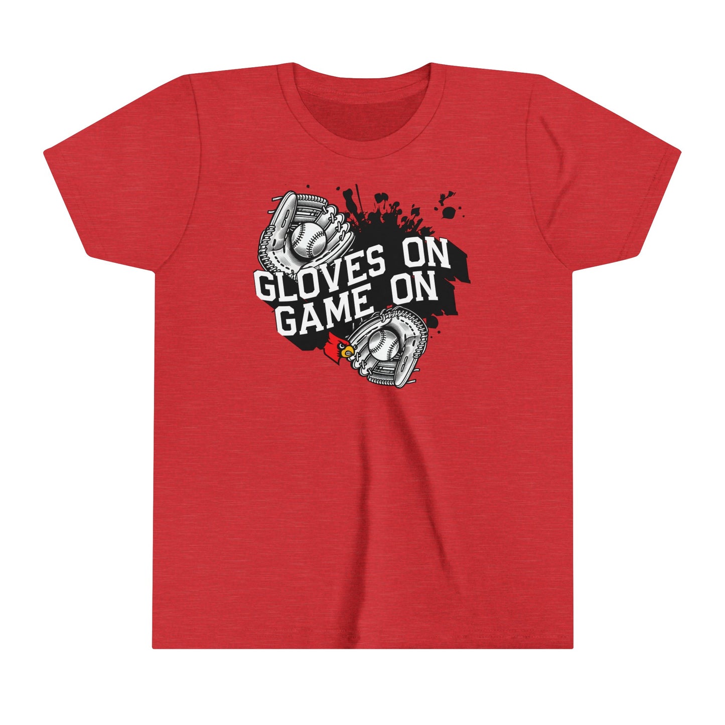 Gloves On Game On Baseball Softball - Bella + Canvas Youth Tee