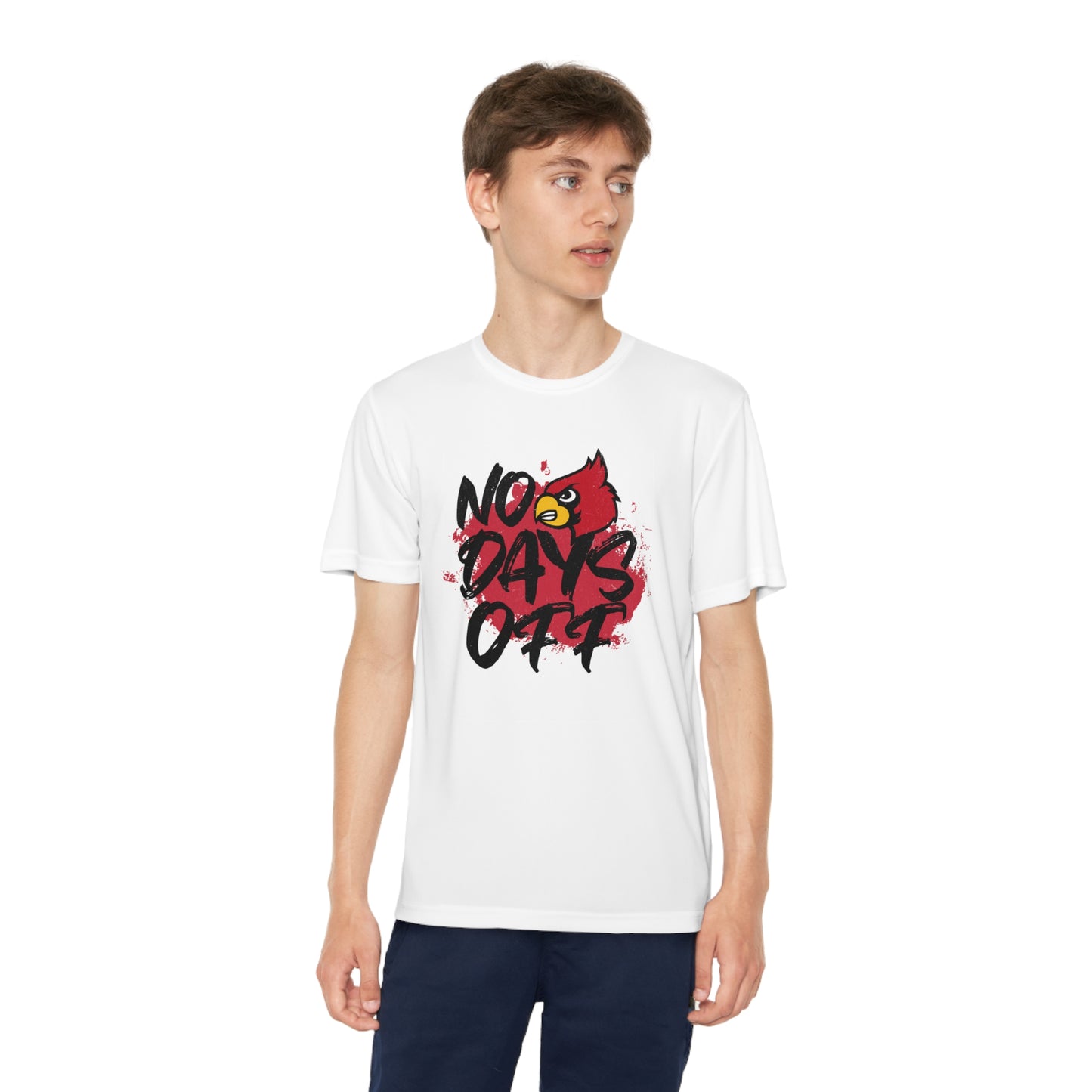 No Days Off Cardinal - Youth Sport-Tek® Competitor™ Tee
