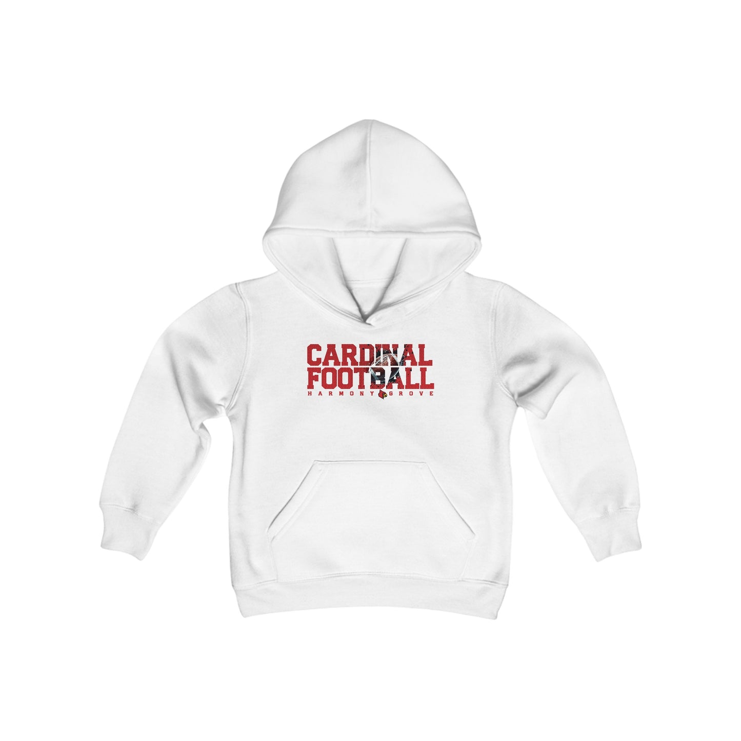 Harmony Grove Cardinal Football - Youth Heavy Blend Hooded Sweatshirt