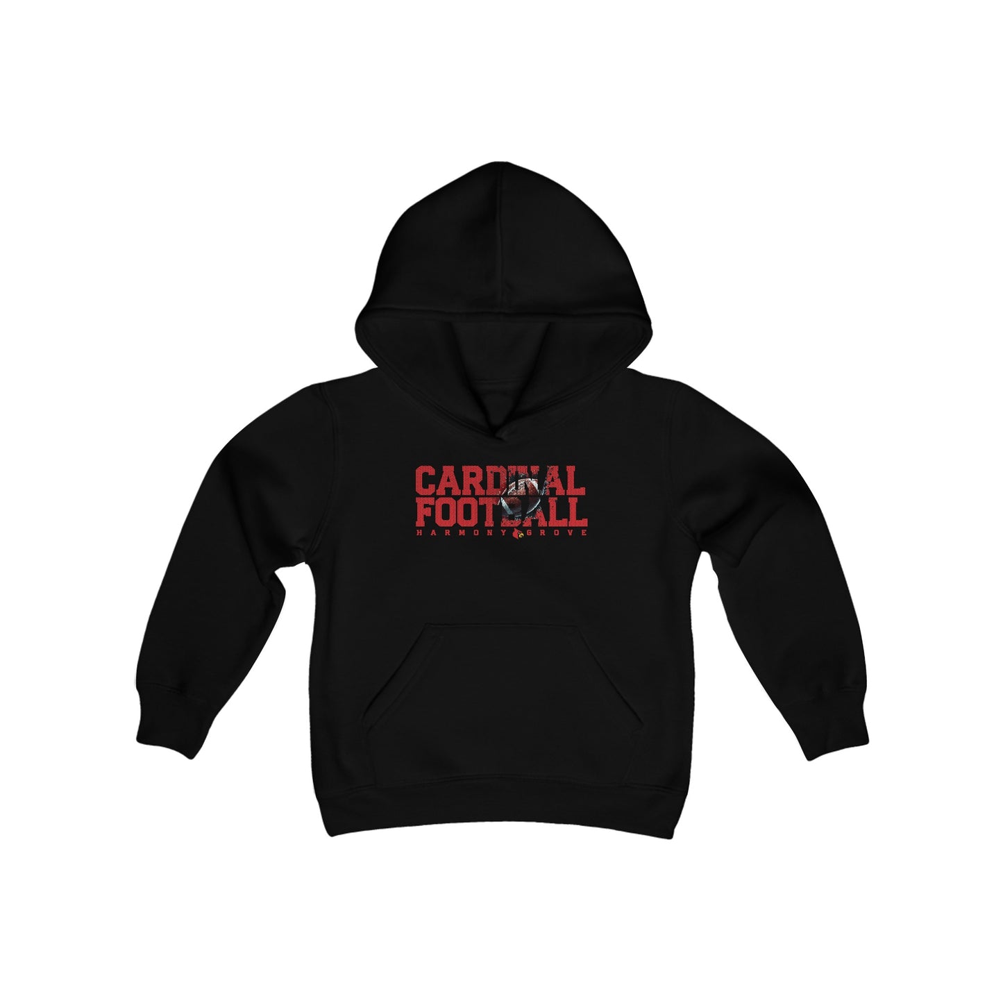 Harmony Grove Cardinal Football - Youth Heavy Blend Hooded Sweatshirt