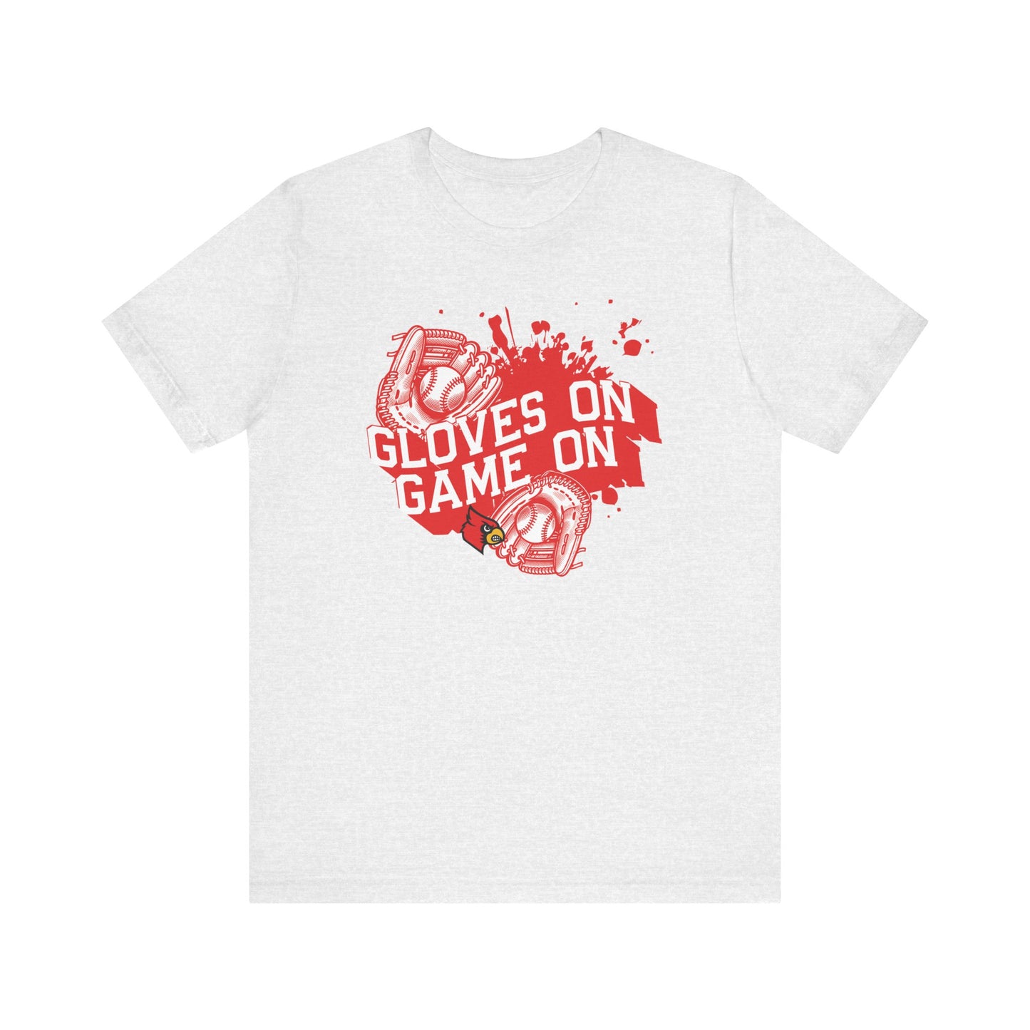 Gloves on Game On Baseball and Softball - Bella + Canvas Short Sleeve Tee