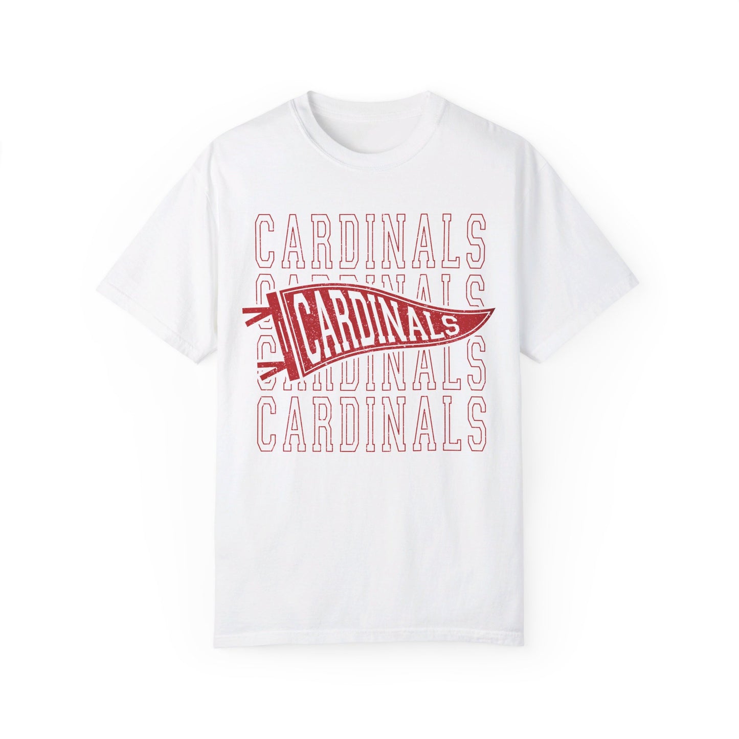Cardinal Distressed Pennant - Comfort Colors T-shirt